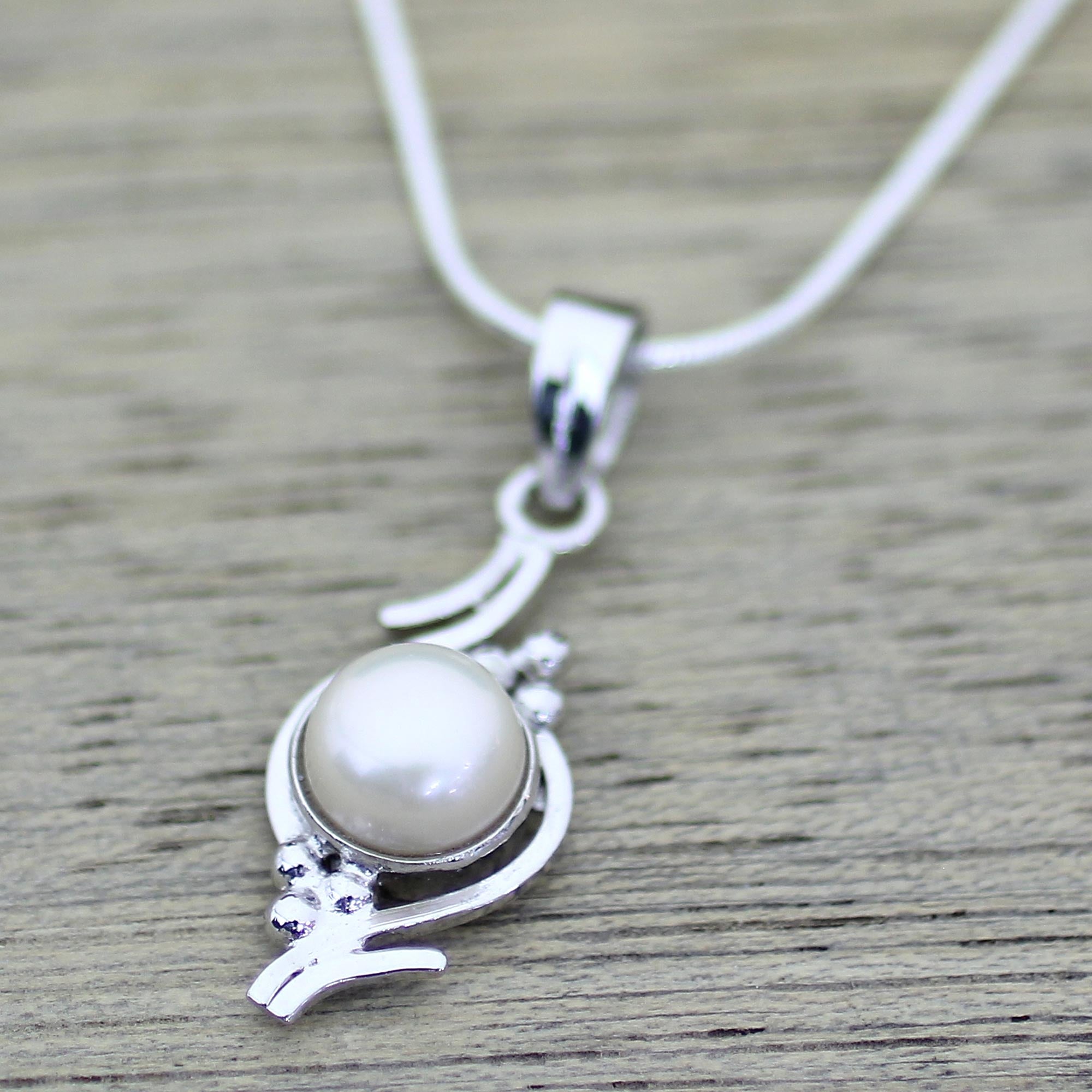 Premium Sterling Silver Lightning Cloud Pearl Necklace - Bridal Elegance