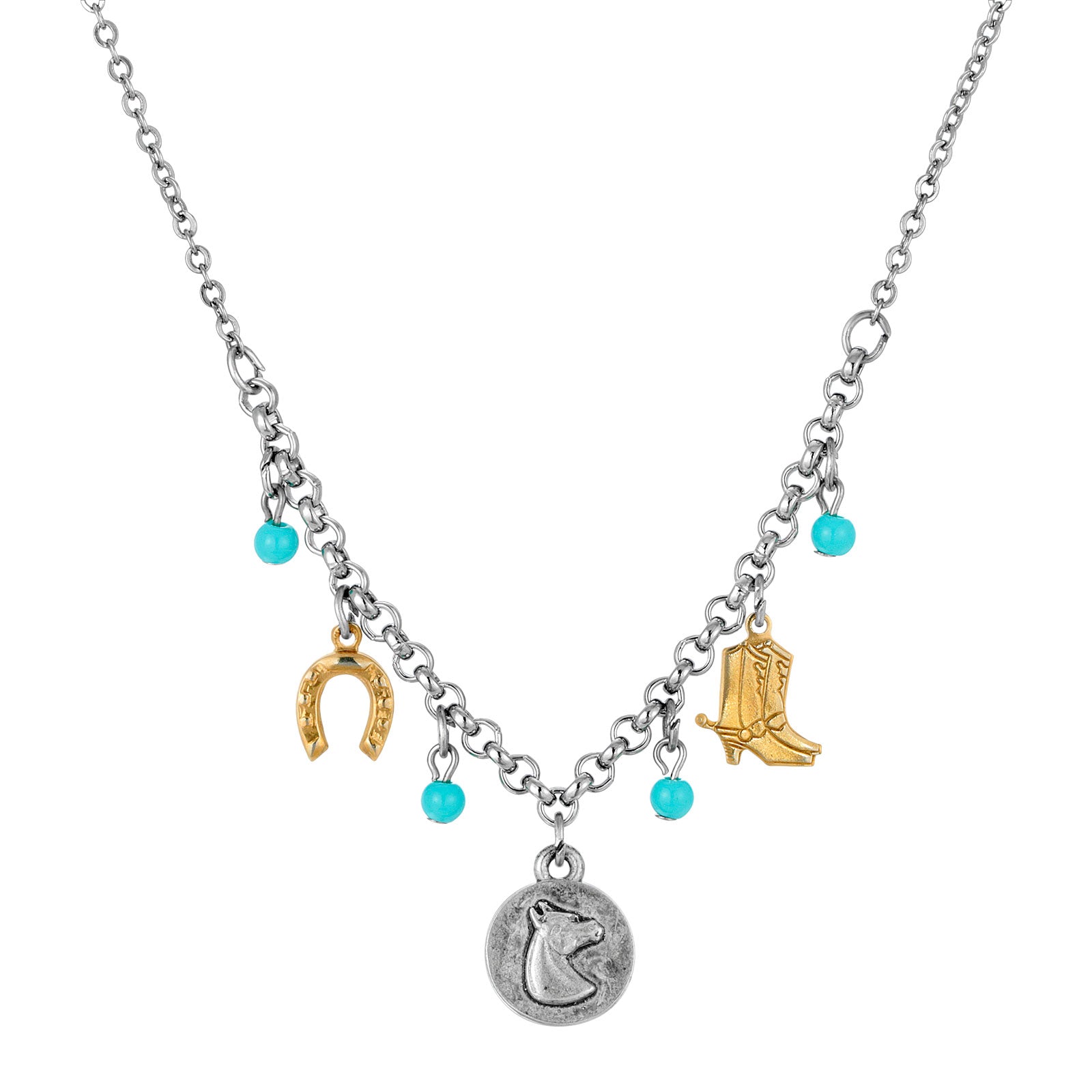 Premium 1928 Jewelry® Turquoise Horse Charm Necklace - Ultimate Horse Lover's Gift