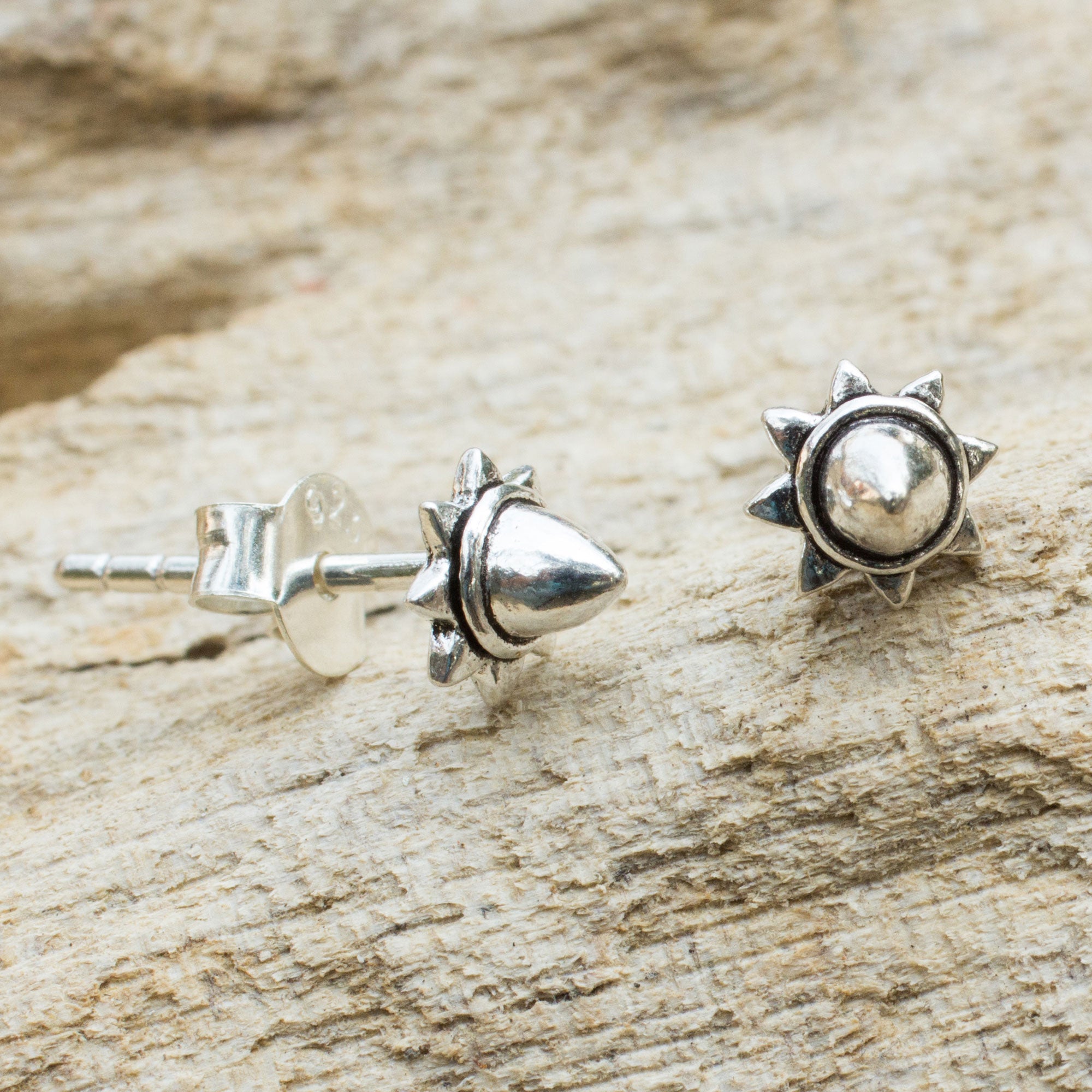 Premium Acorn Star Fair Trade Sterling Silver Stud Earrings