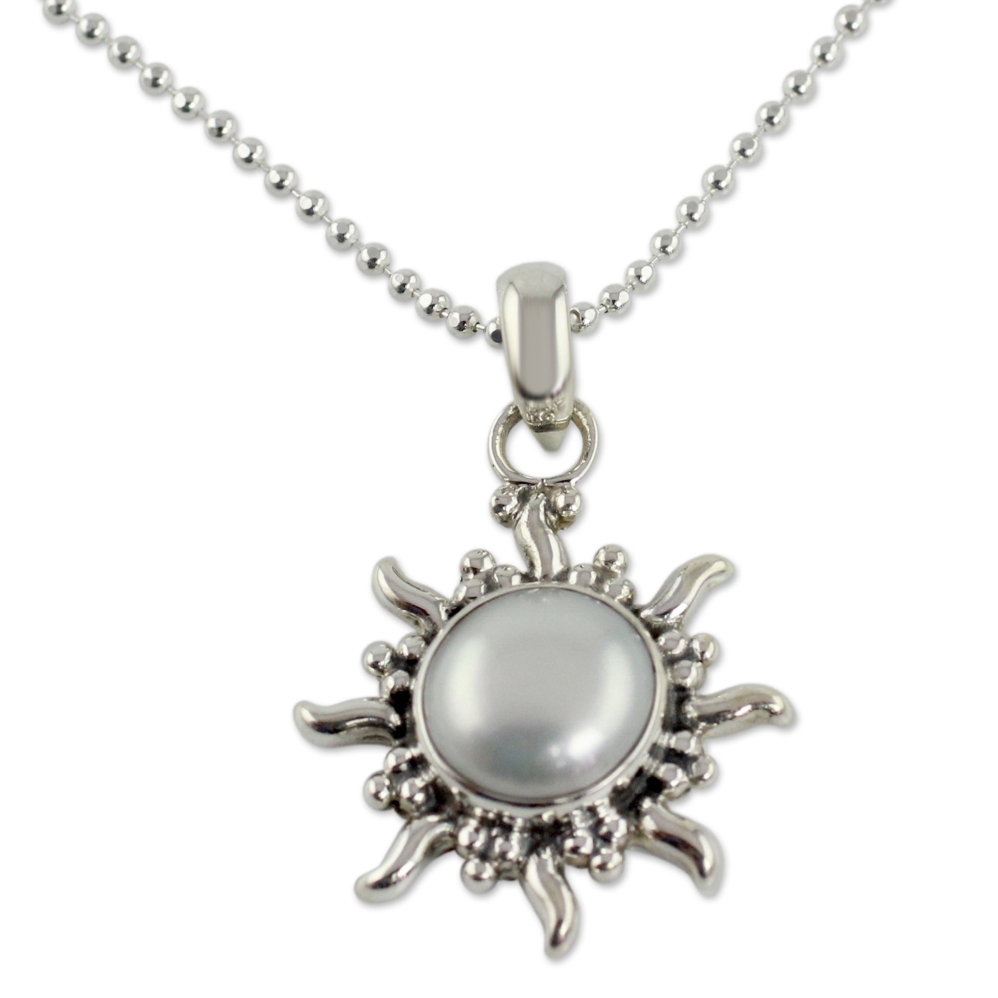 Premium Quiet Sun Pearl Sterling Silver Necklace