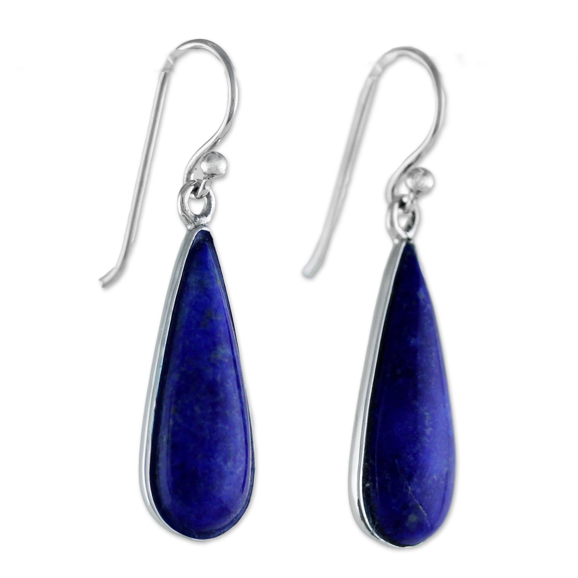 Premium Morning Raindrops Lapis Earrings - Handmade Luxury