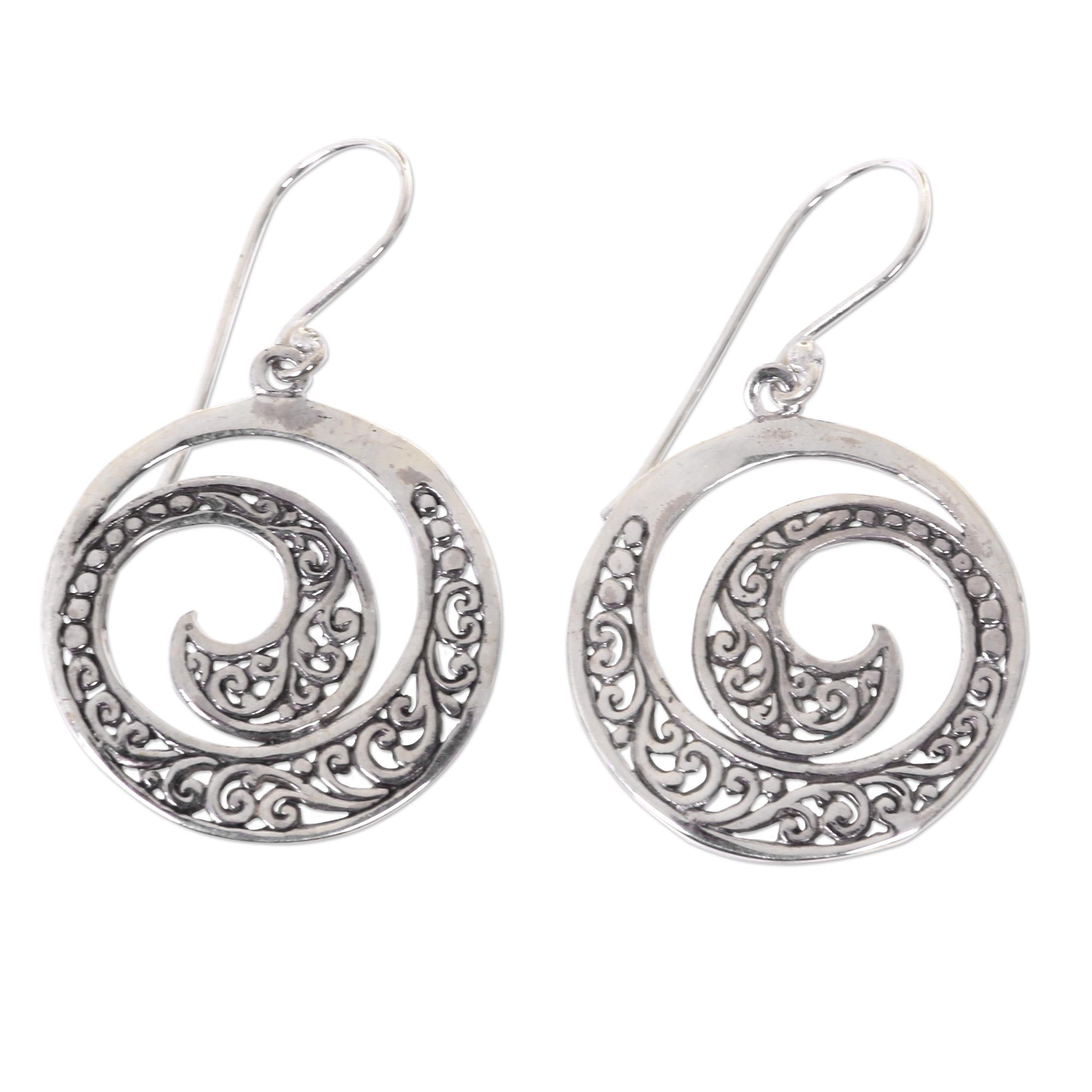 Premium Moonlit Ferns Sterling Silver Dangle Earrings