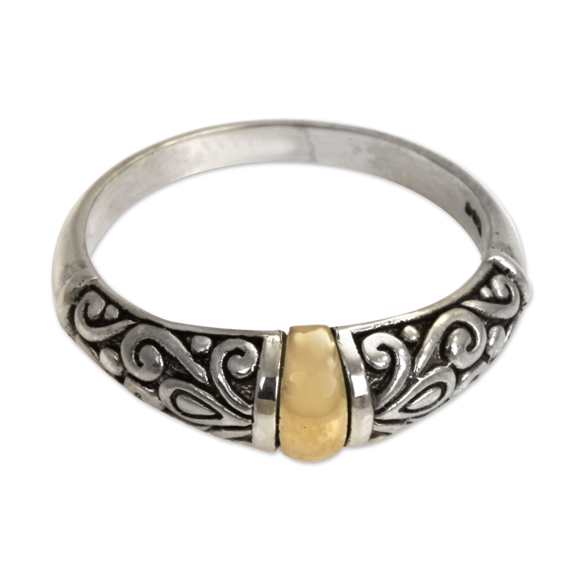 Premium Balinese Twilight Accent Ring - Handcrafted Elegance