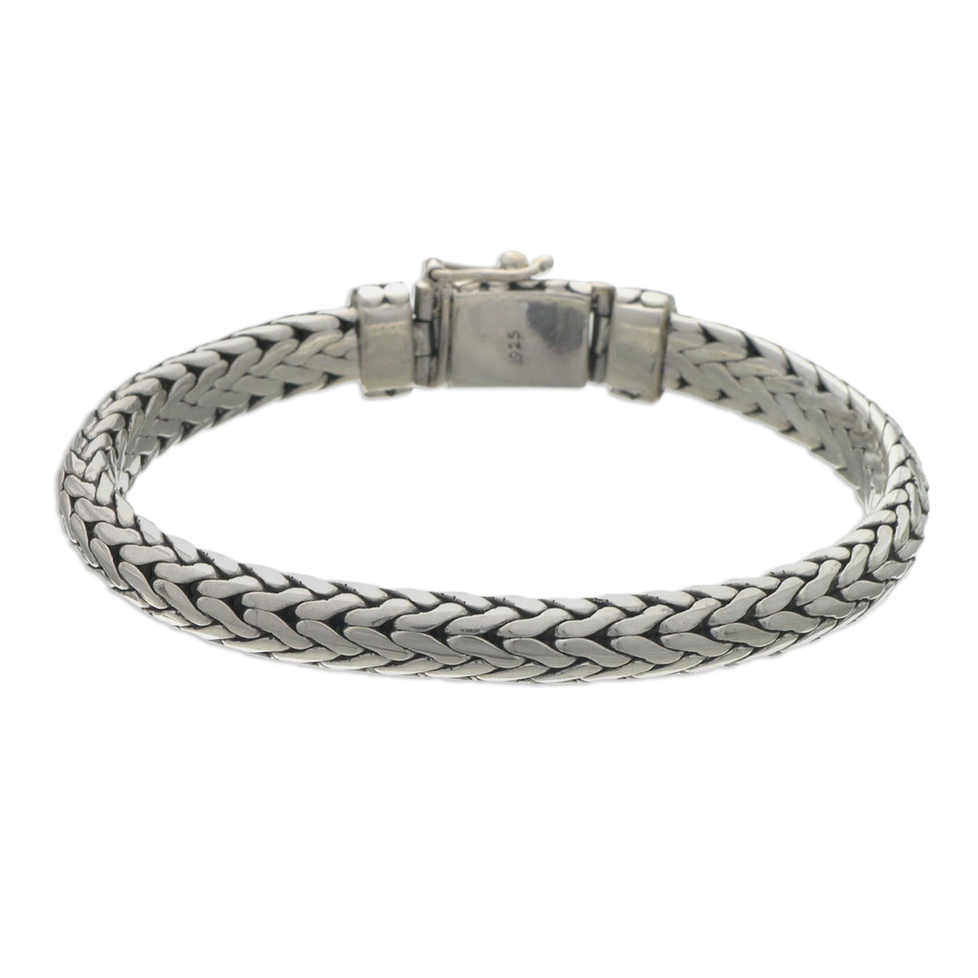 Premium Dragon Men's Sterling Silver Chain Bracelet - Bold & Legendary