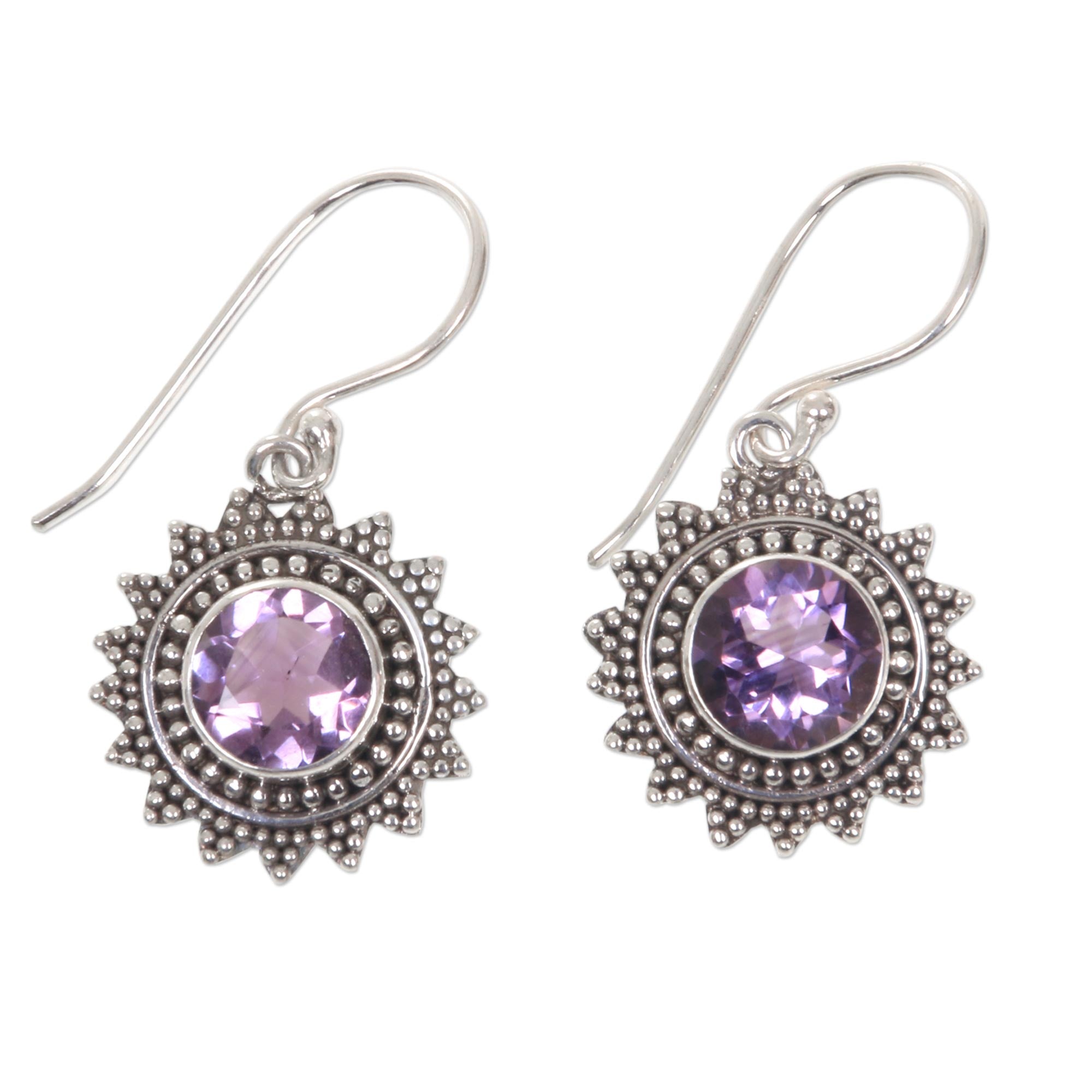 Premium Amethyst Dangle Earrings – Handcrafted Sterling Silver Jewelry