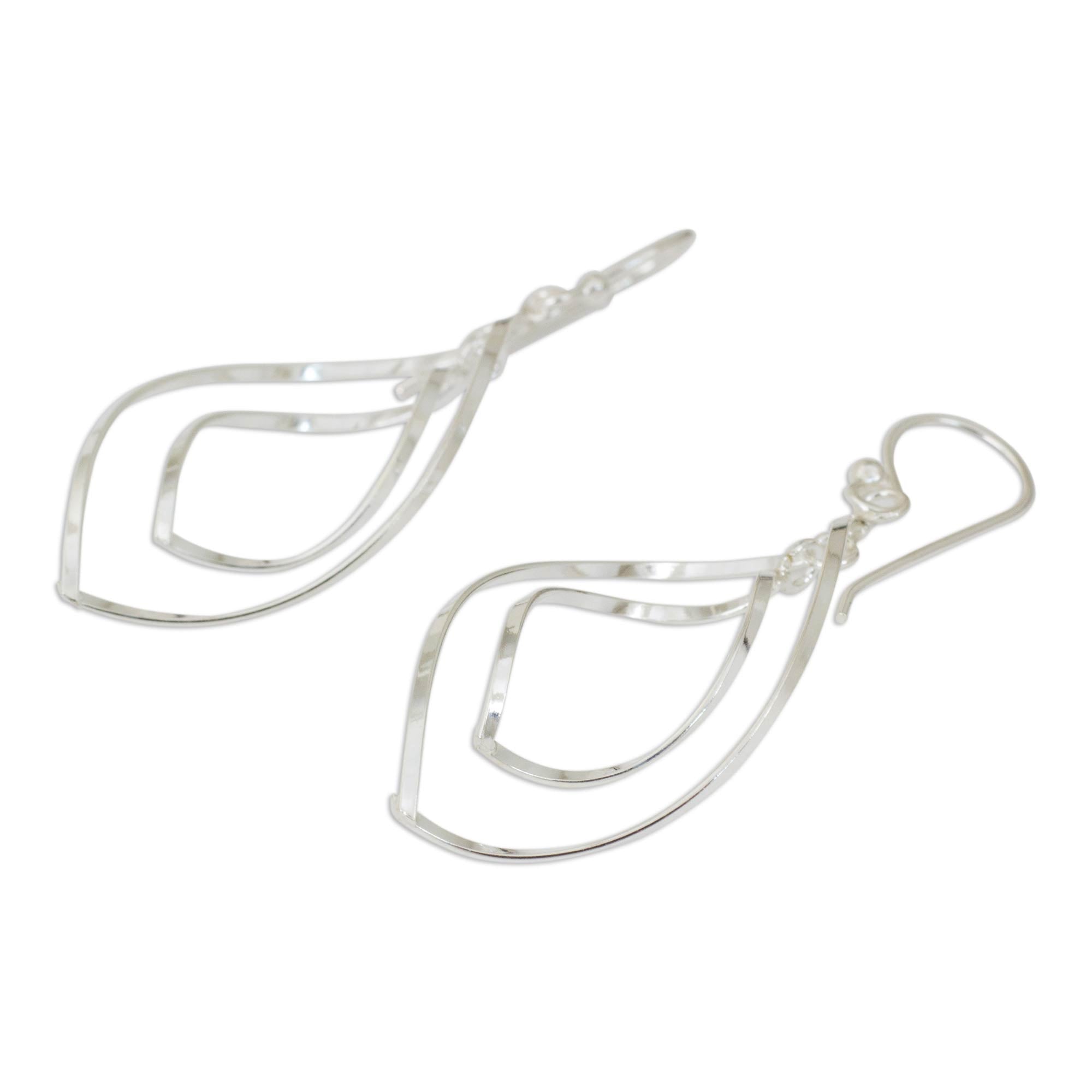 Premium Sterling Silver 'Eyes on You' Dangle Earrings - Modern & Polished