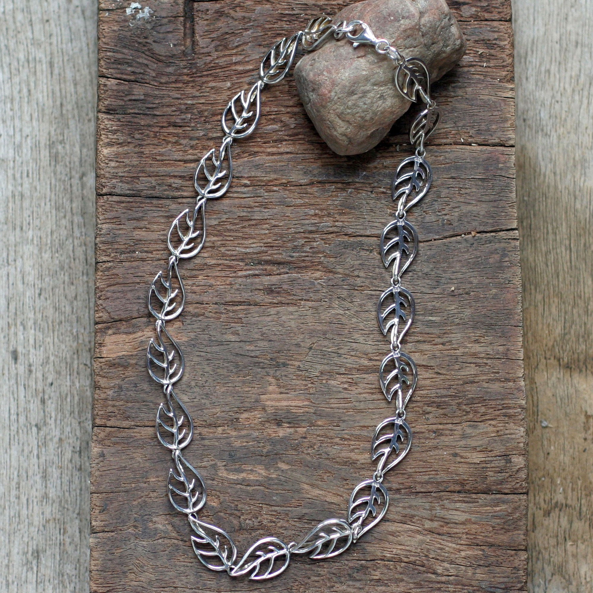 Premium Sterling Silver Nature-Inspired Link Necklace