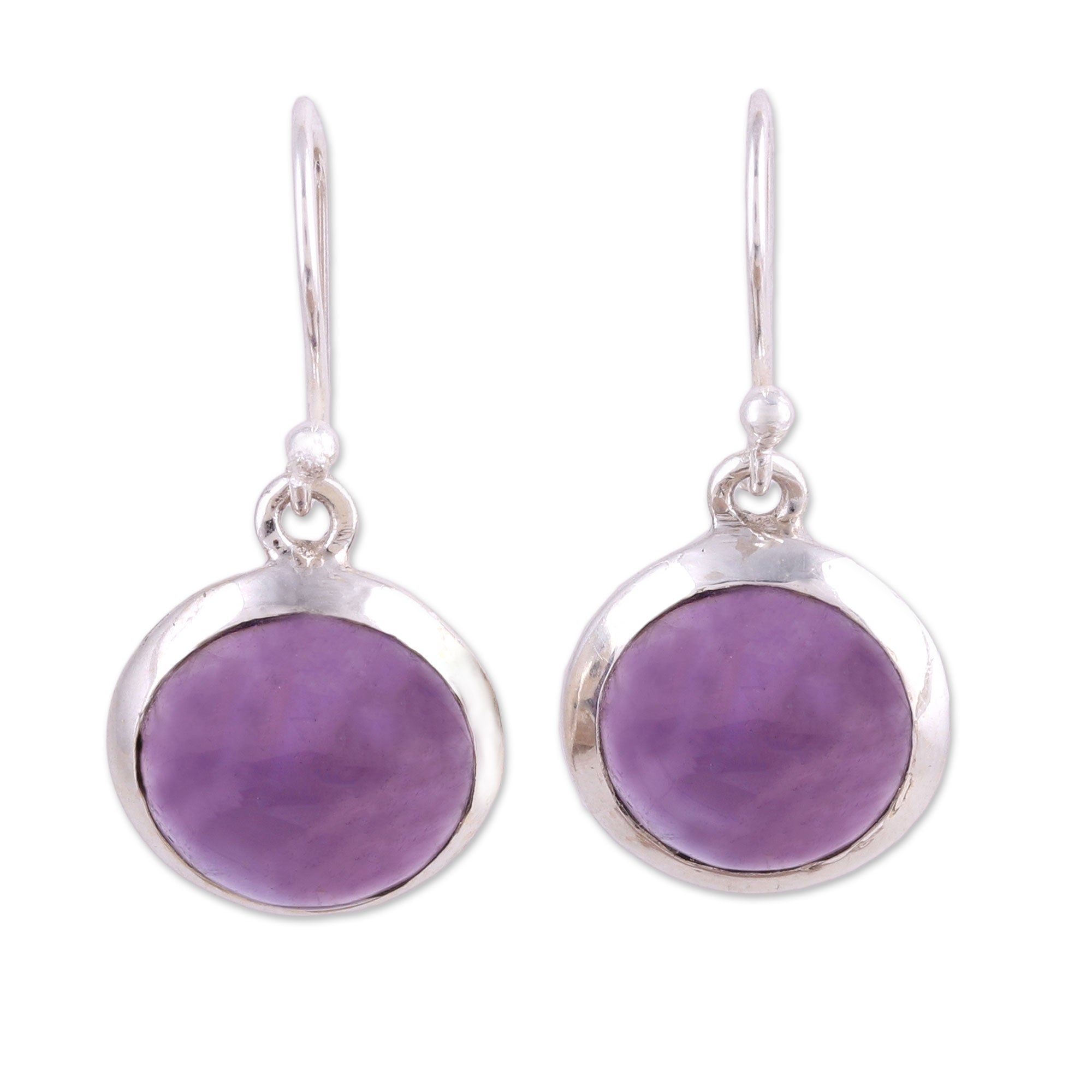 Premium Celestial Promise Amethyst Dangle Earrings – Handcrafted Sterling Silver Jewelry