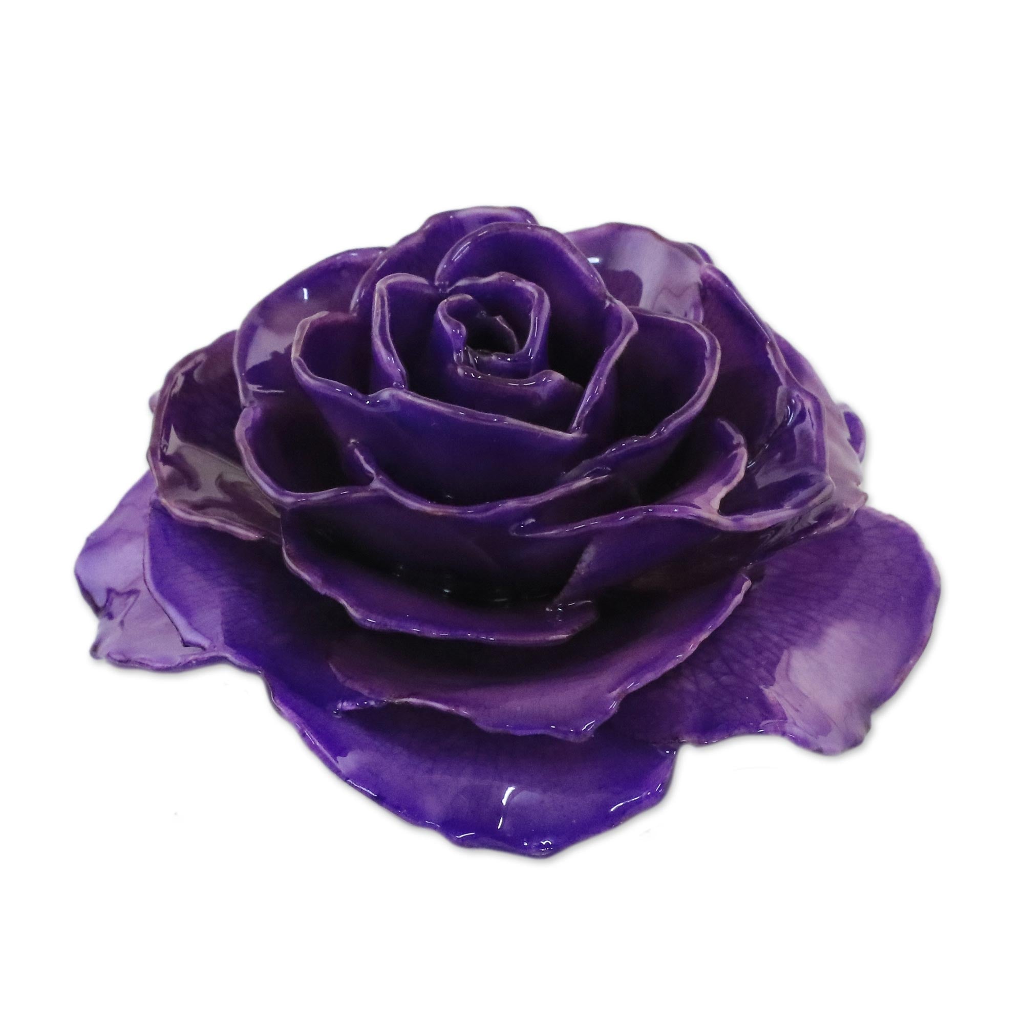 Premium Purple Gold-Plated Rose Brooch - Handmade Elegance