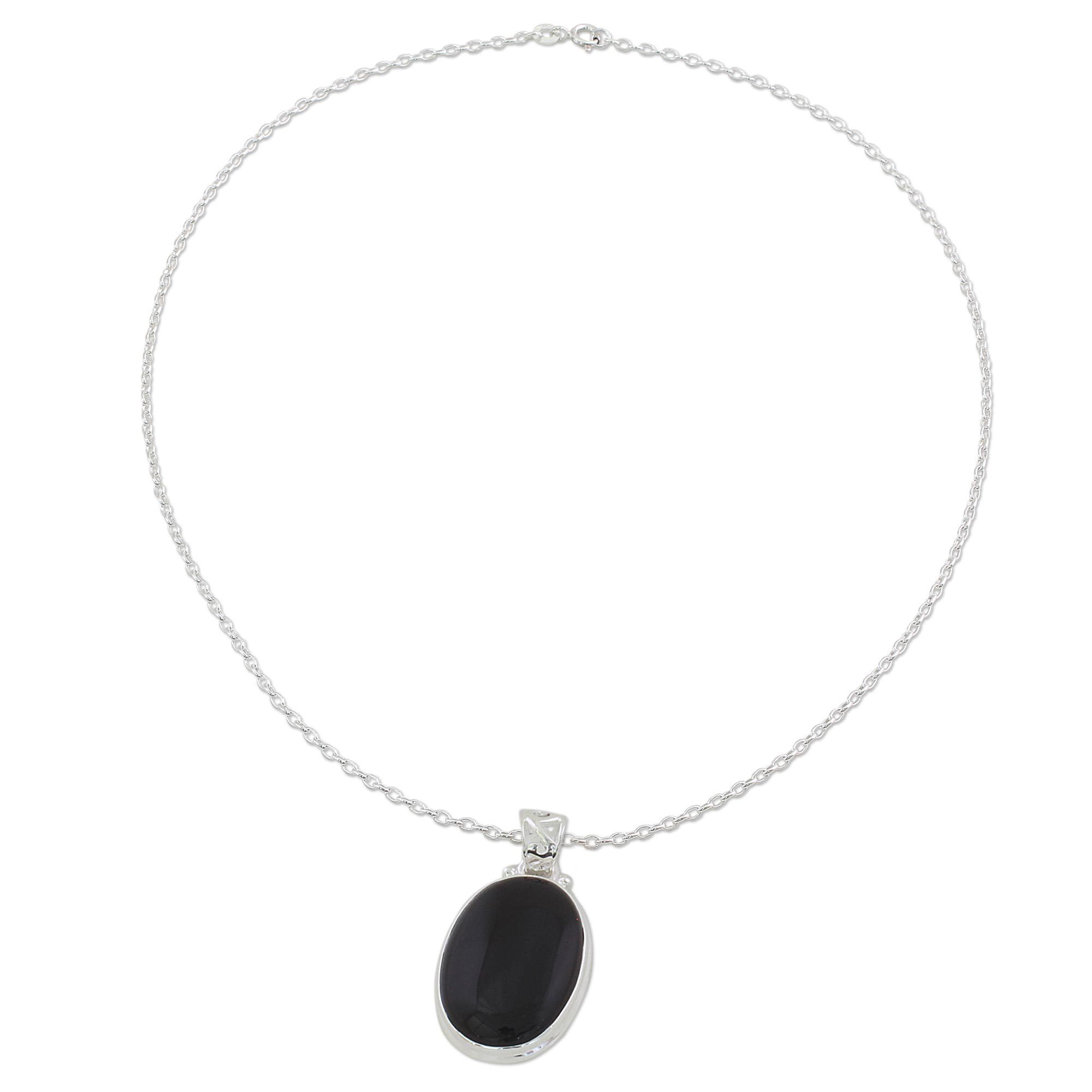 Premium Elegant Onyx Necklace - Handcrafted Sterling Silver Jewelry