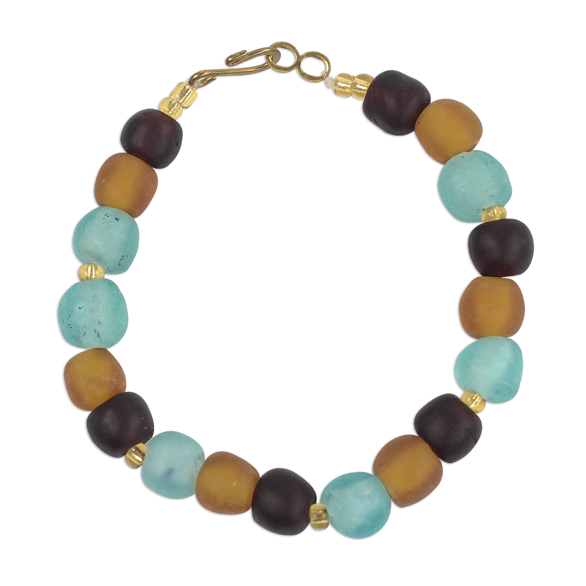 Premium Eco-Friendly Recycled Glass & Plastic Beaded Bracelet from Ghana