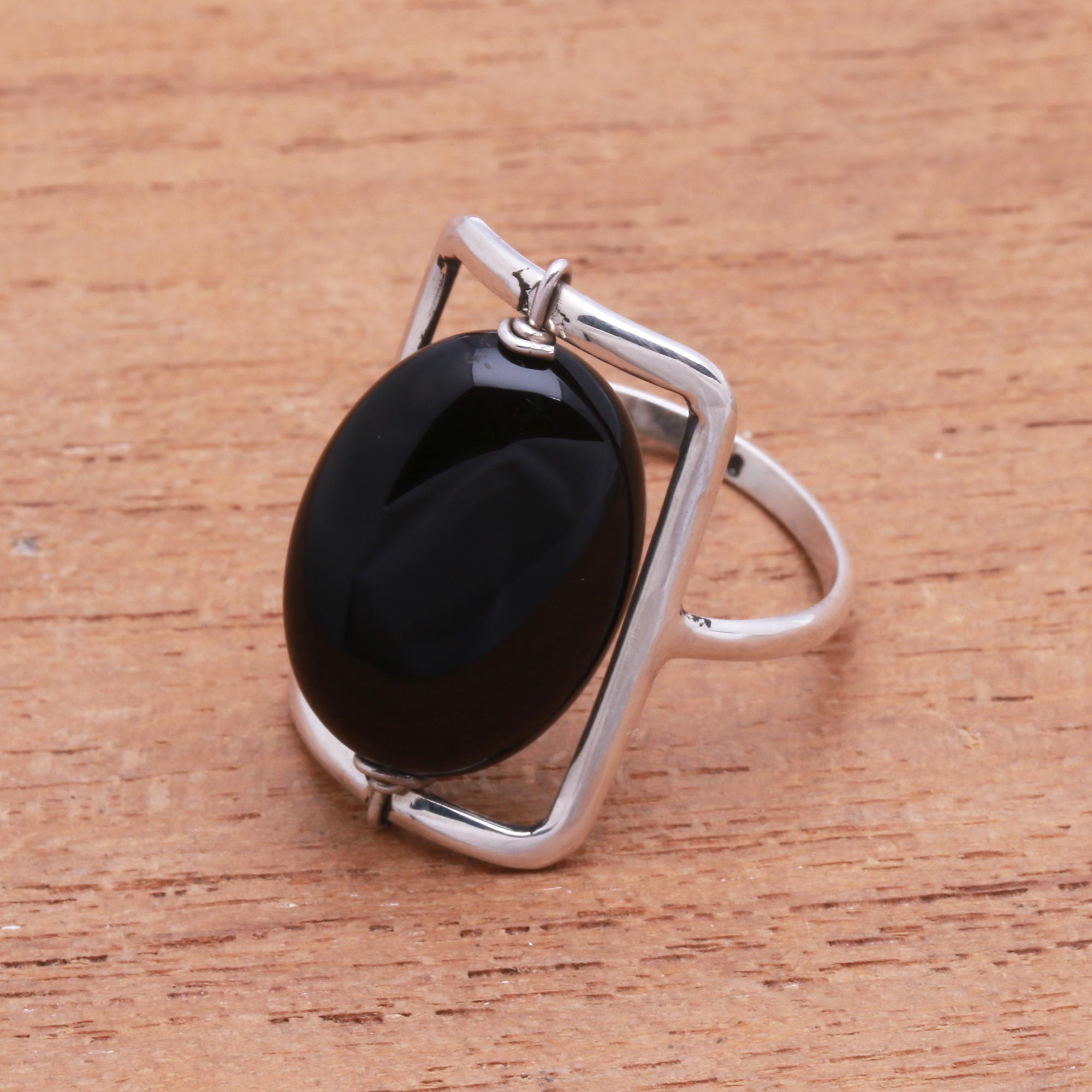 Premium Deep Soul Black Onyx Ring – Handcrafted in Bali