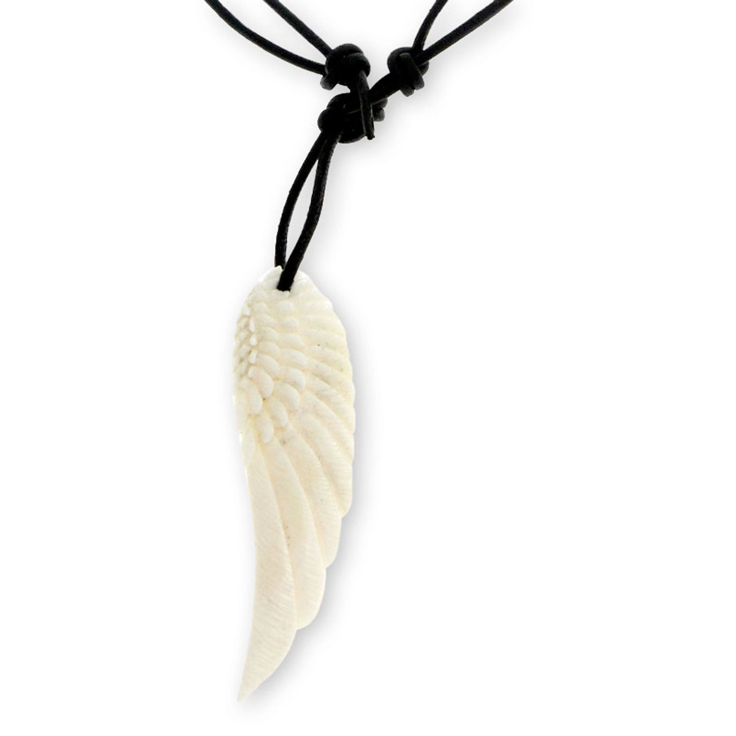 Premium Angel Wing Men's Leather Pendant Necklace