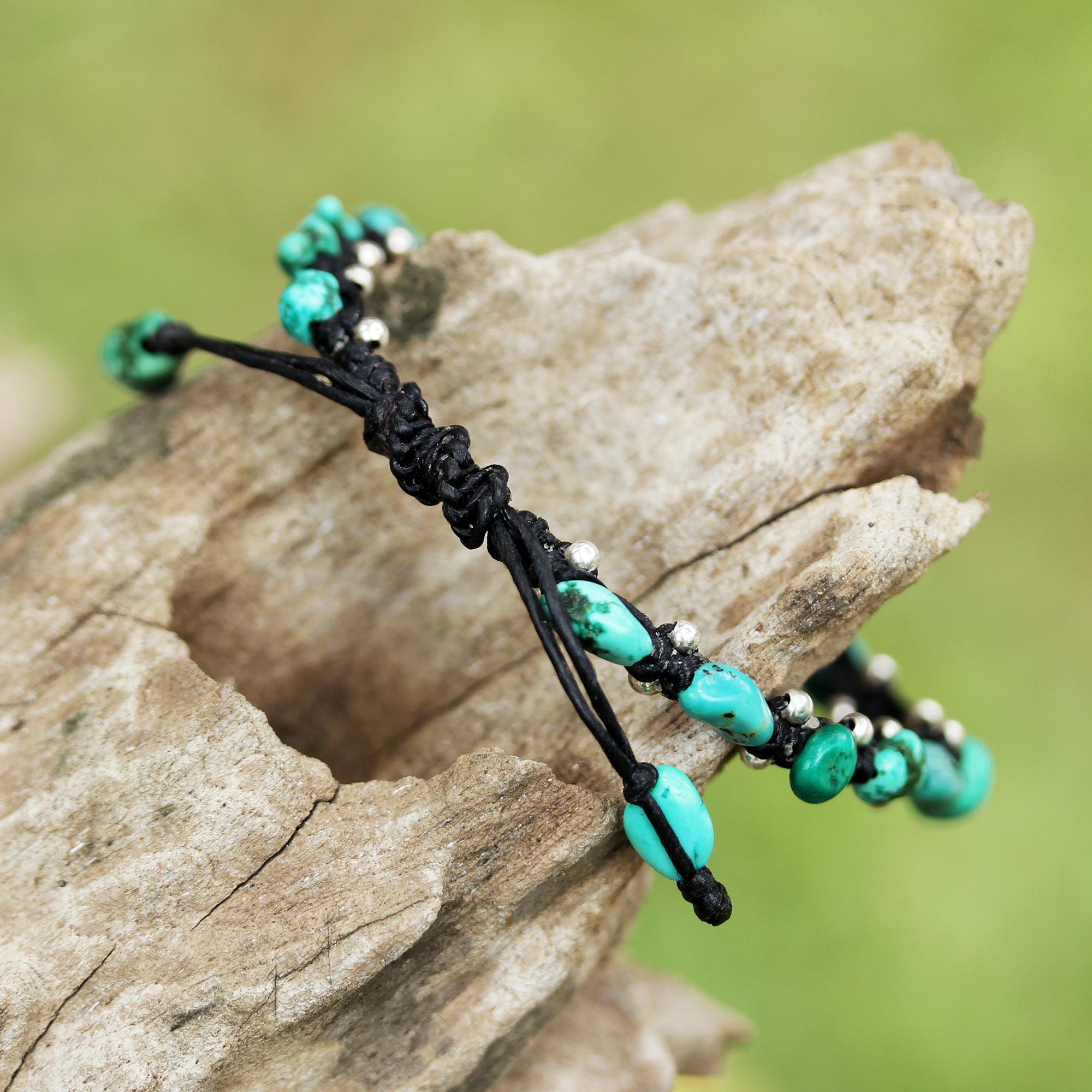 Premium Turquoise Bohemian Bracelet - Adjustable 925 Silver Jewelry