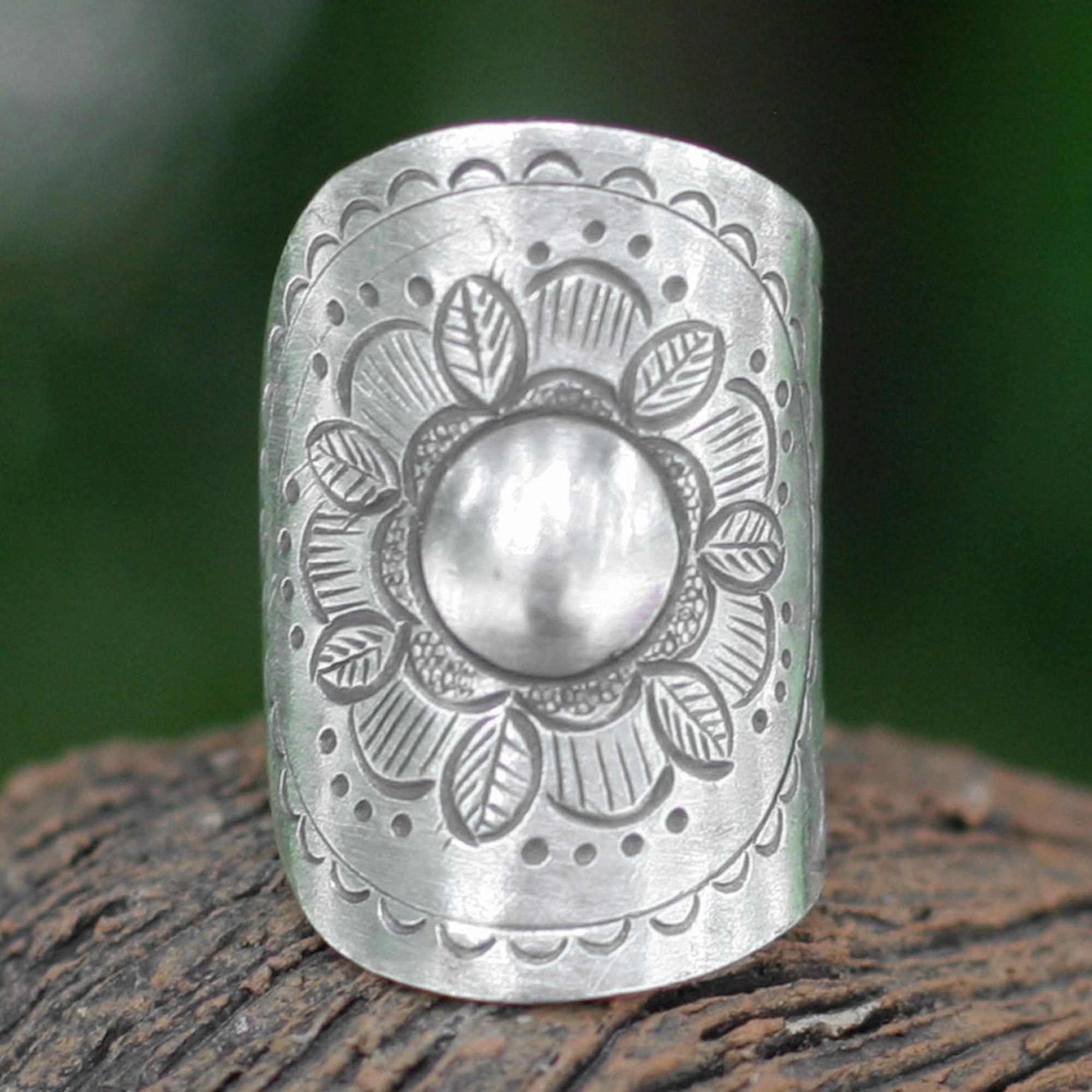 Premium Majestic Sunflower Sterling Silver Wrap Ring
