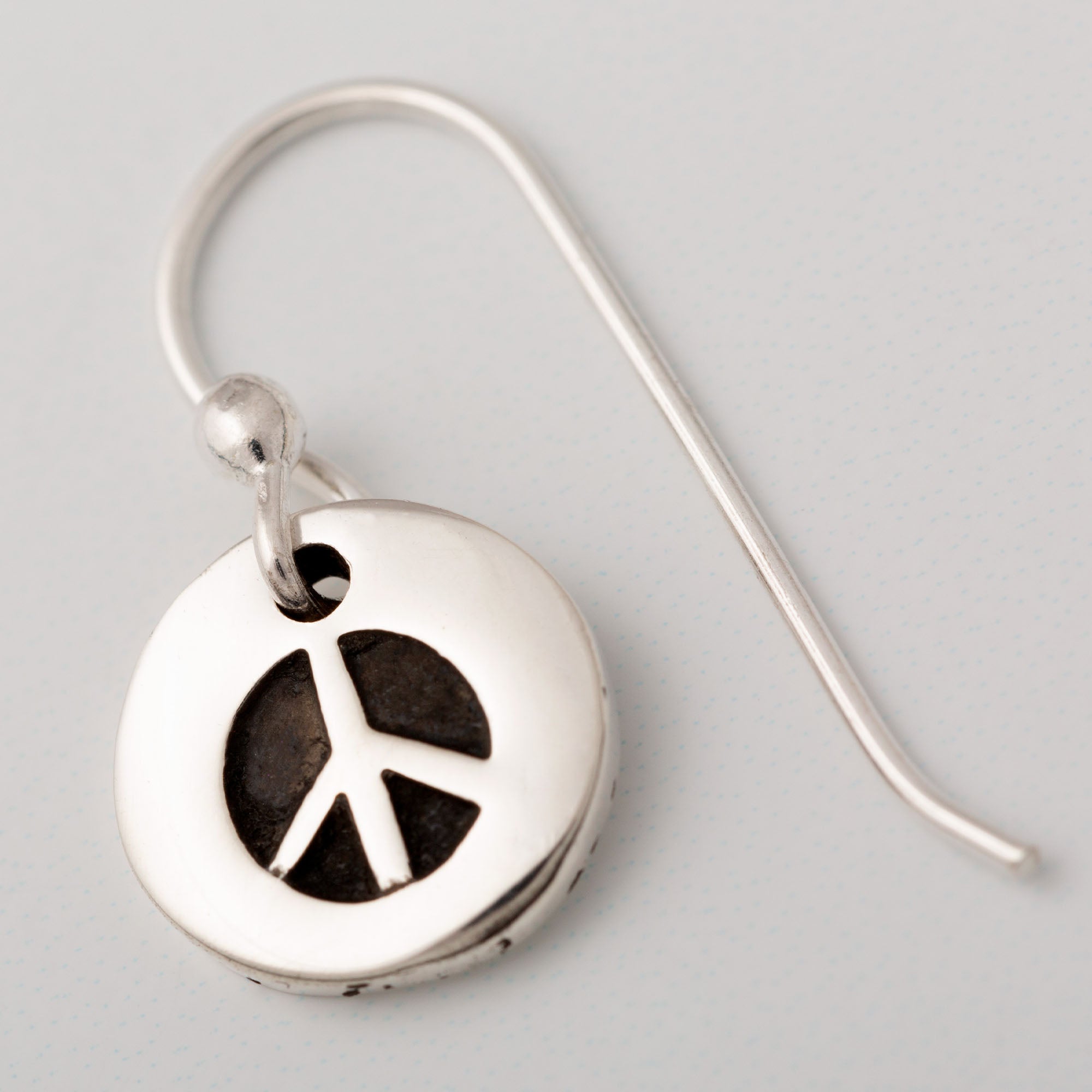 Premium Peace Sign Sterling Silver Earrings