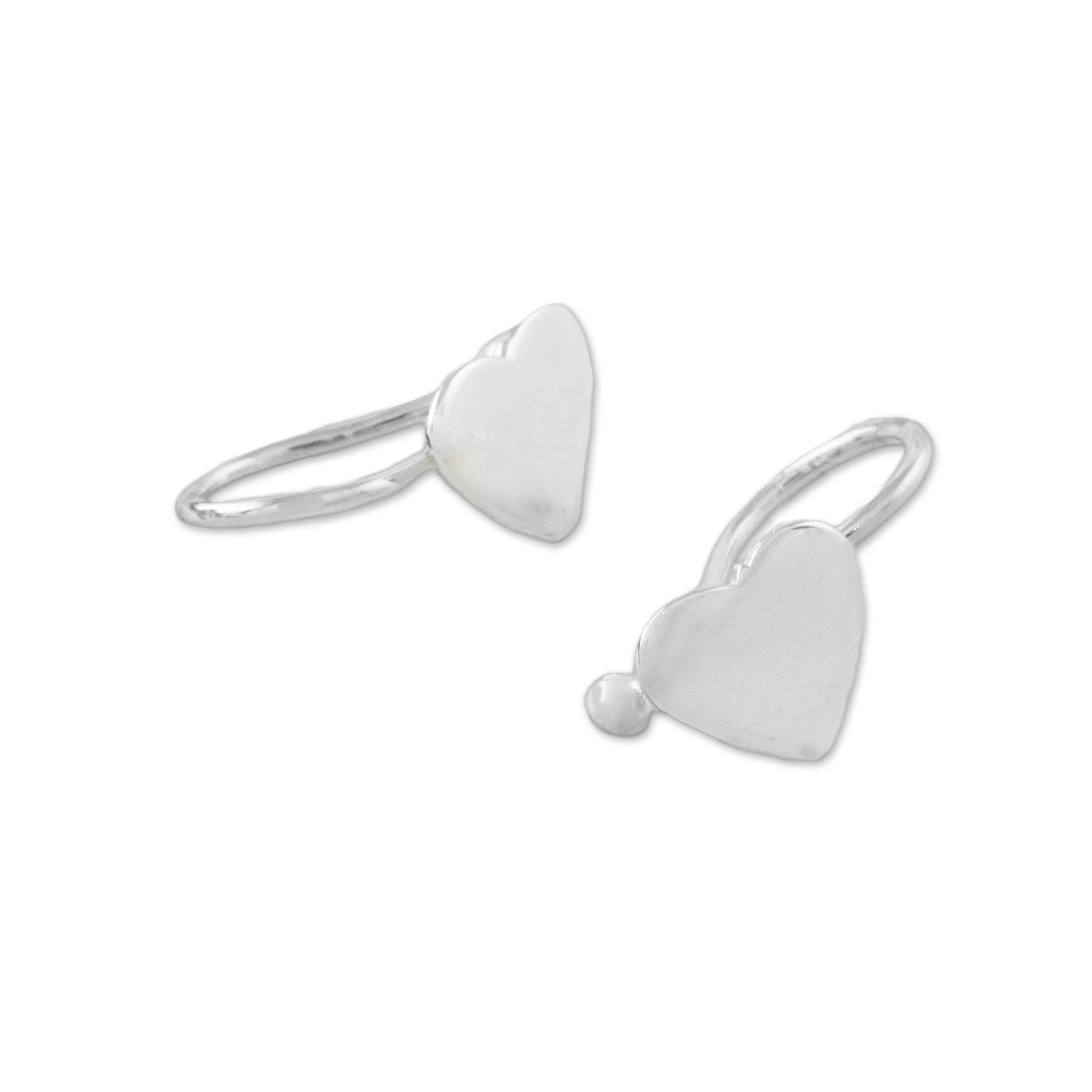 Premium Petite Hearts Ear Cuffs - Handcrafted Sterling Silver Jewelry