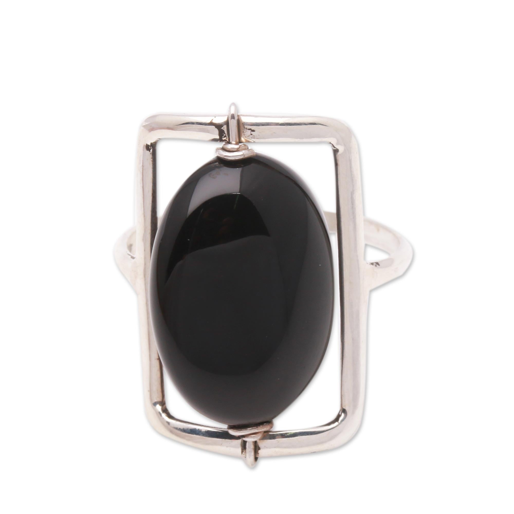 Premium Deep Soul Black Onyx Ring – Handcrafted in Bali