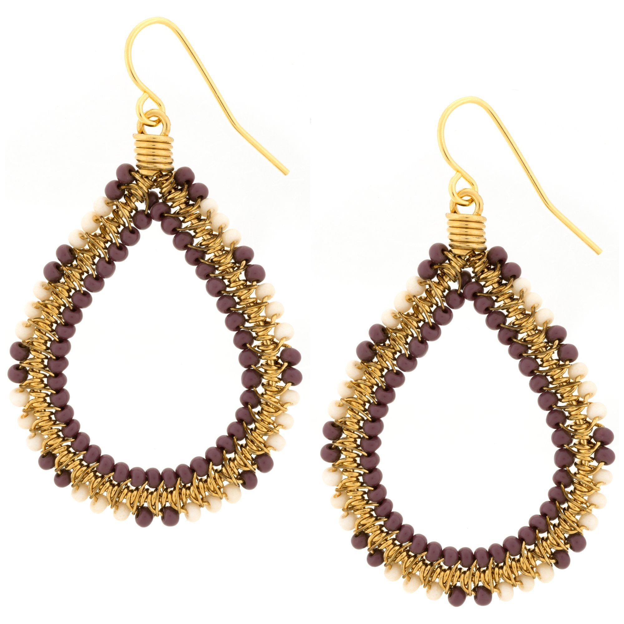 Premium Double Beaded Teardrop Earrings - Handmade Elegance