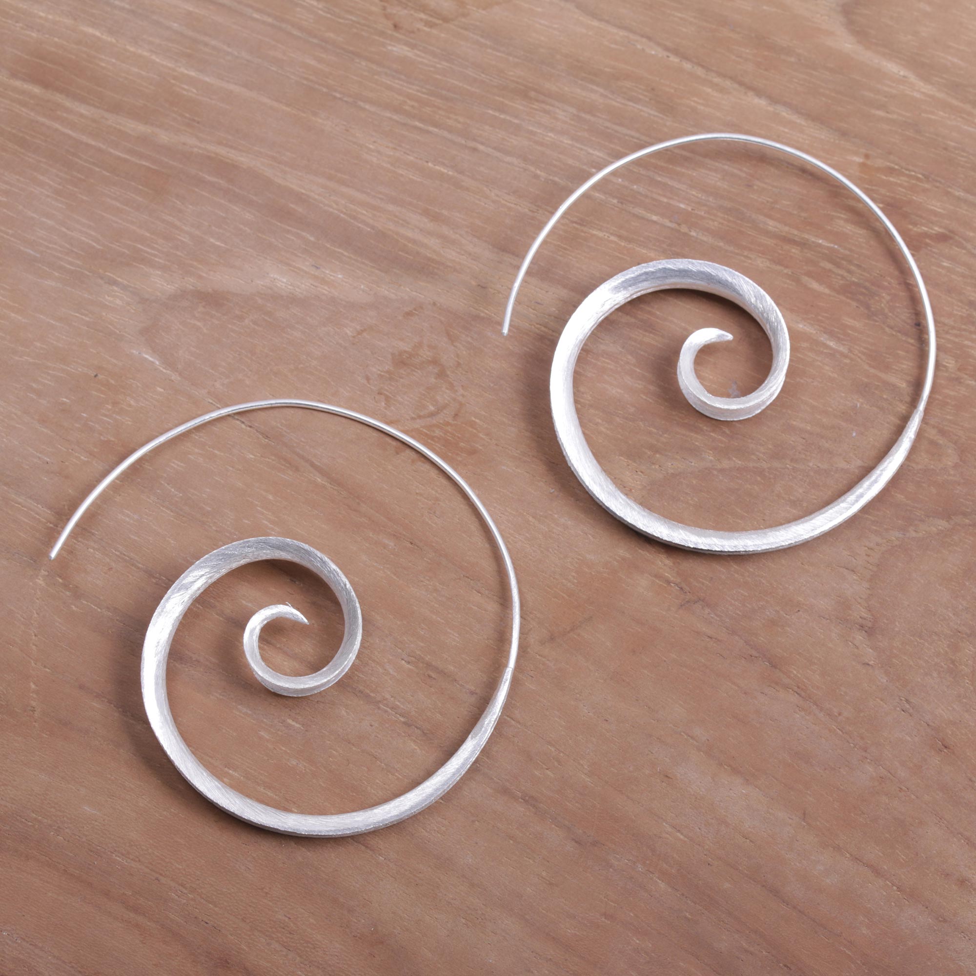 Premium Spirals Sterling Silver Drop Earrings - Modern Elegance