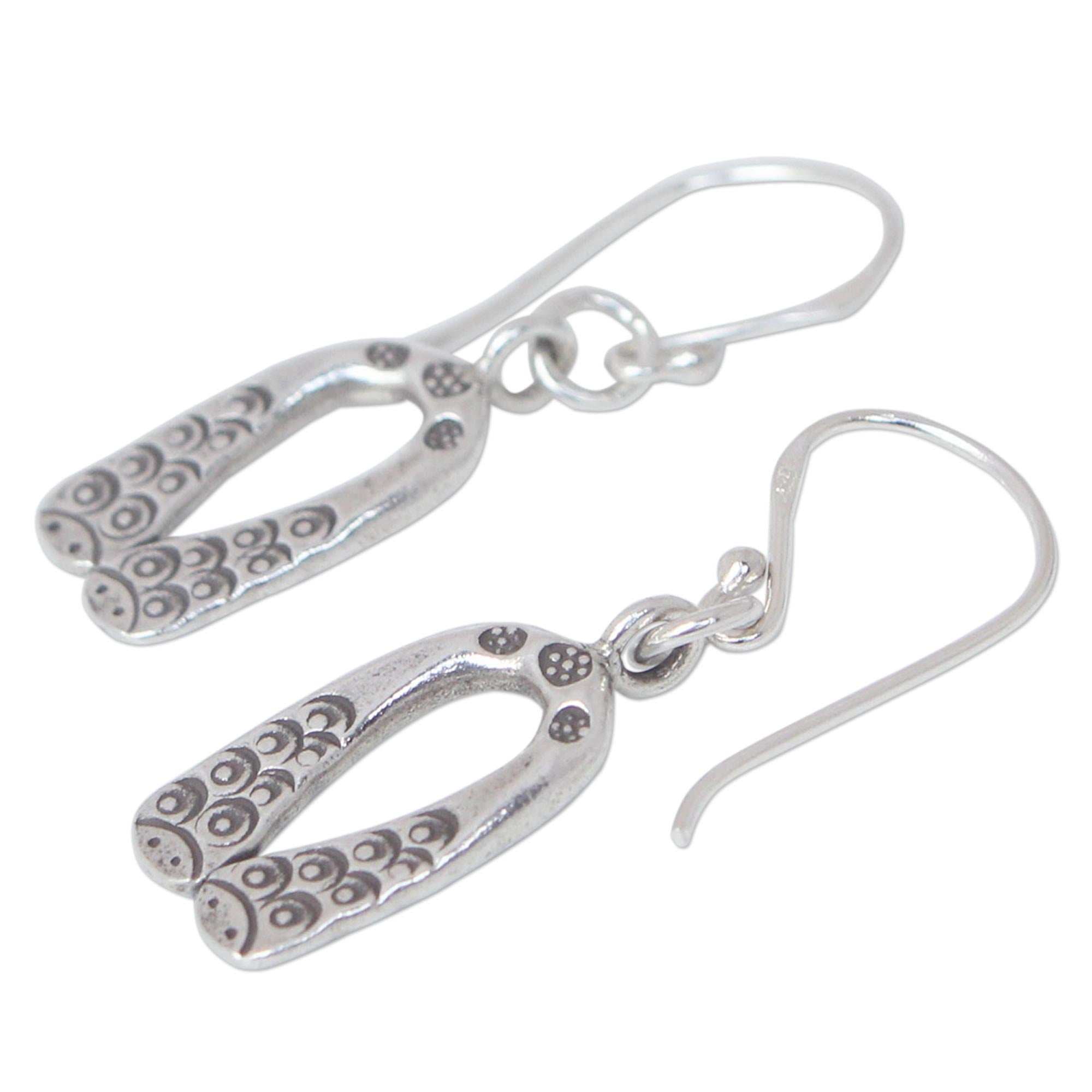 Premium Siamese Serpent Sterling Silver Dangle Earrings