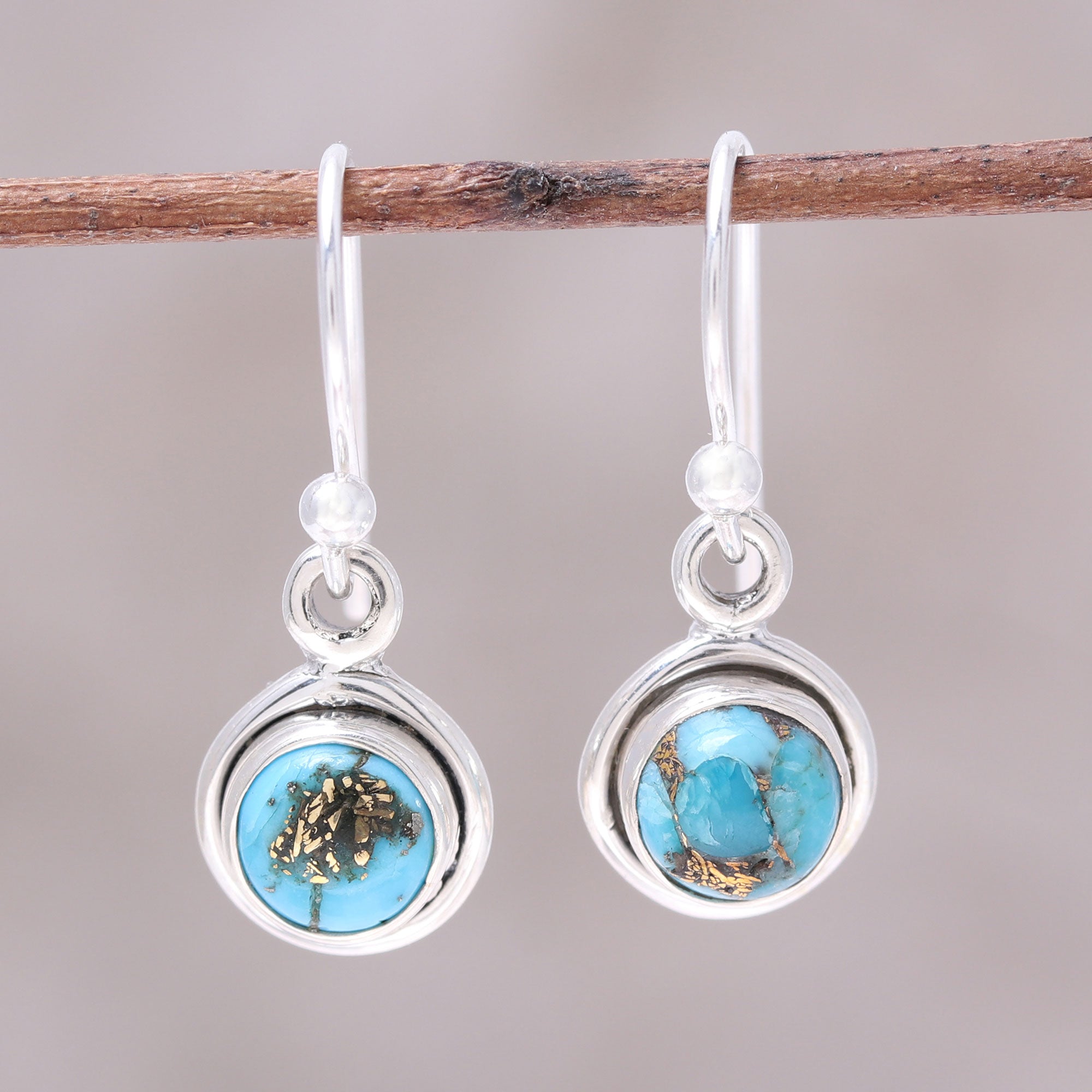 Premium Blue Moon Dangle Earrings - Sterling Silver & Turquoise