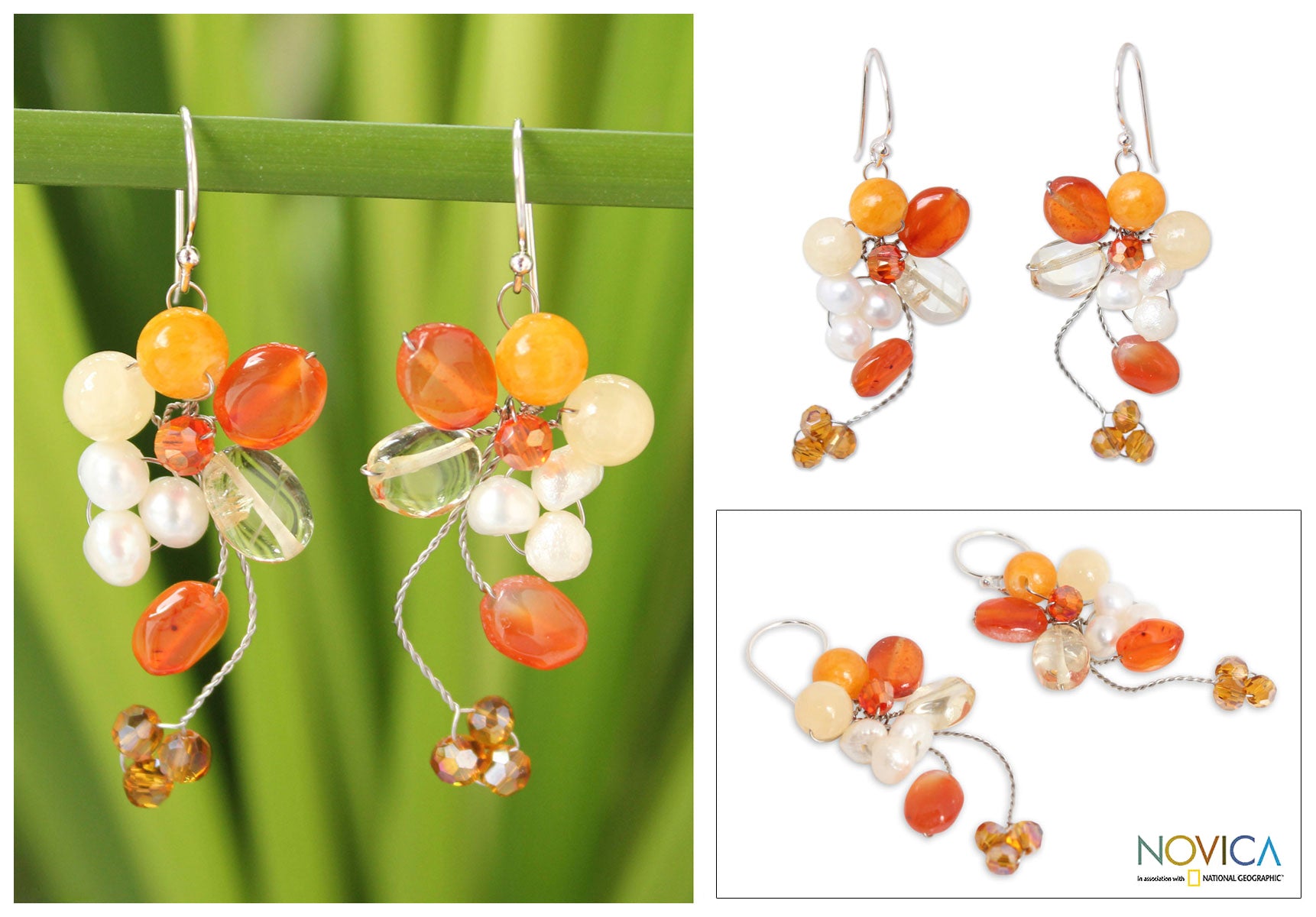 Ultimate Radiant Multi-Gemstone Earrings - Premium Cluster Design