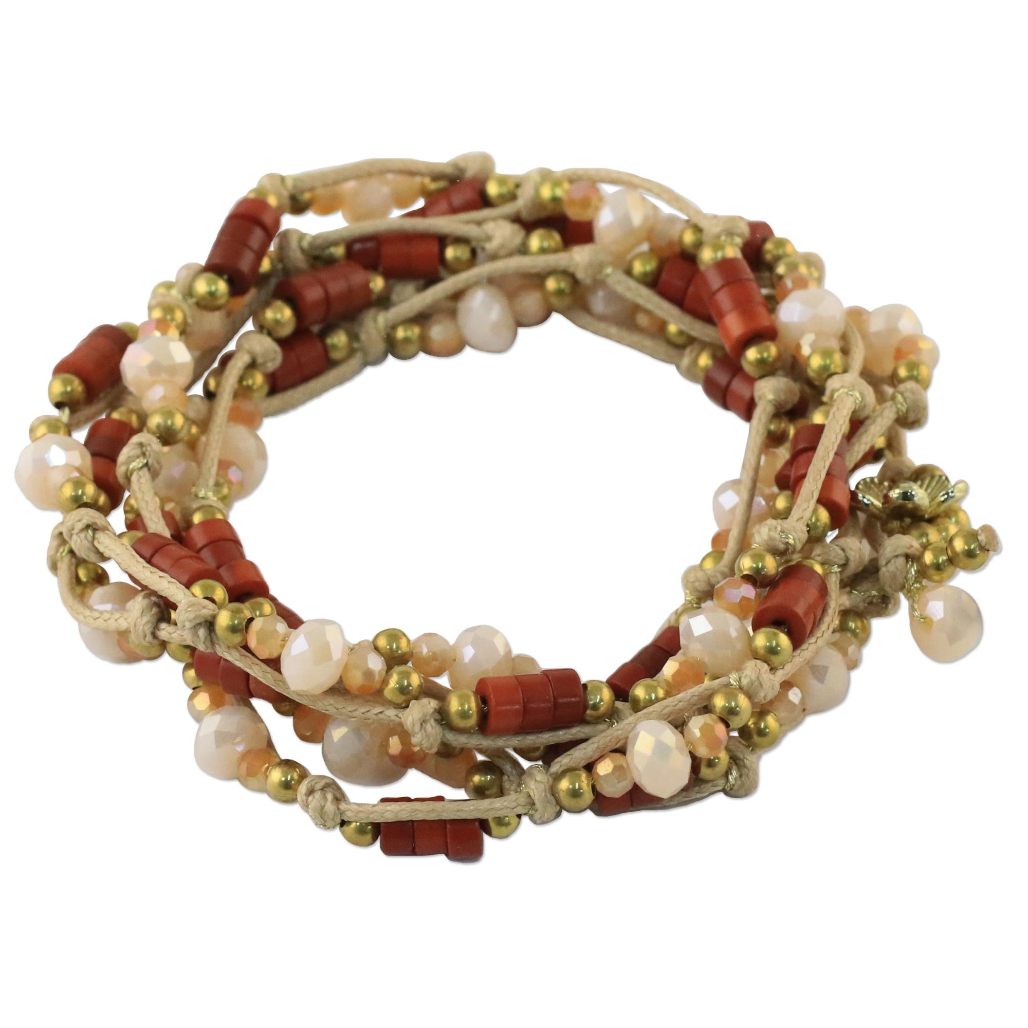 Premium Lively Party Wrap Bracelet – Handcrafted Calcite & Glass Beads from Thailand