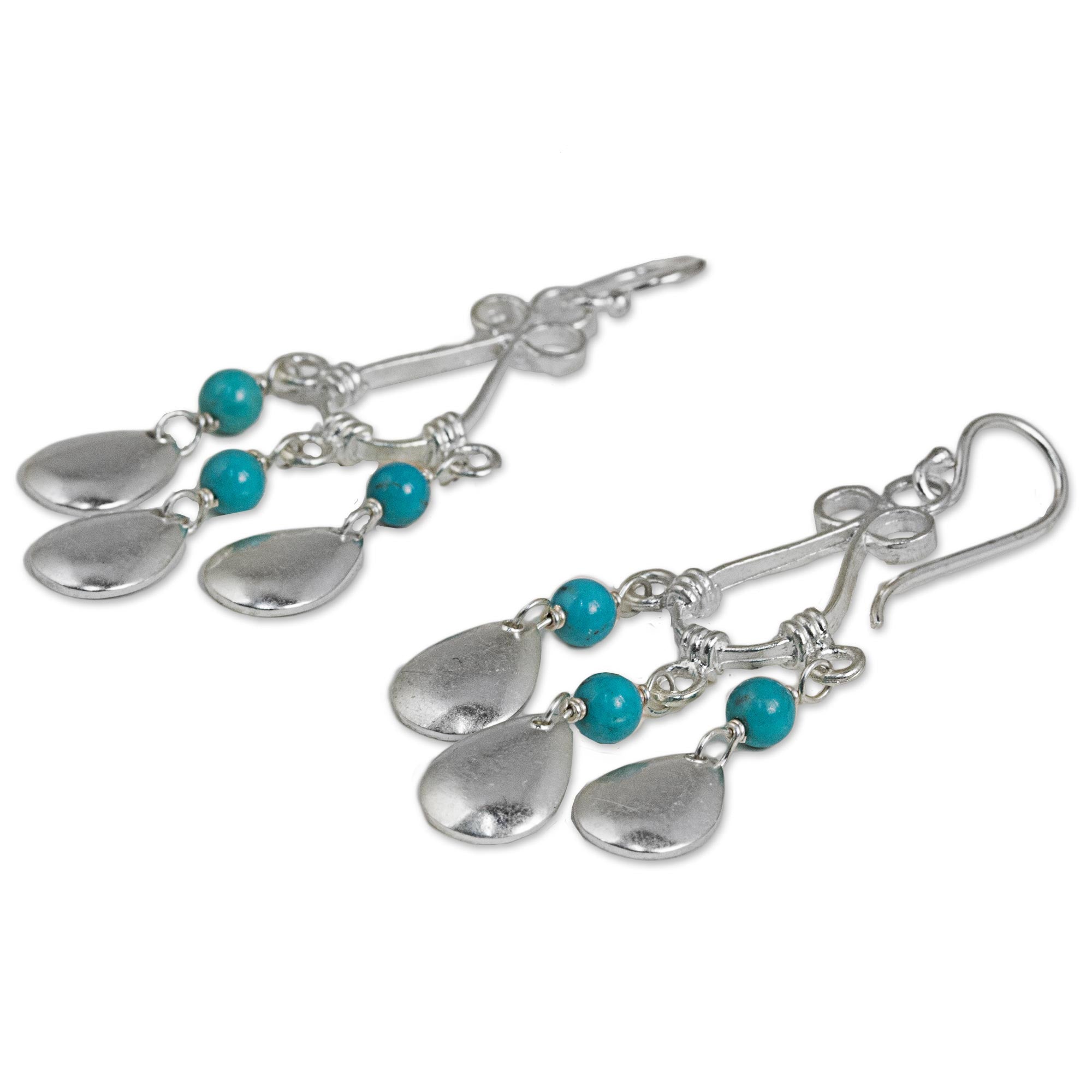 Premium Blue Calcite Sterling Silver Chandelier Earrings - Handcrafted in Thailand