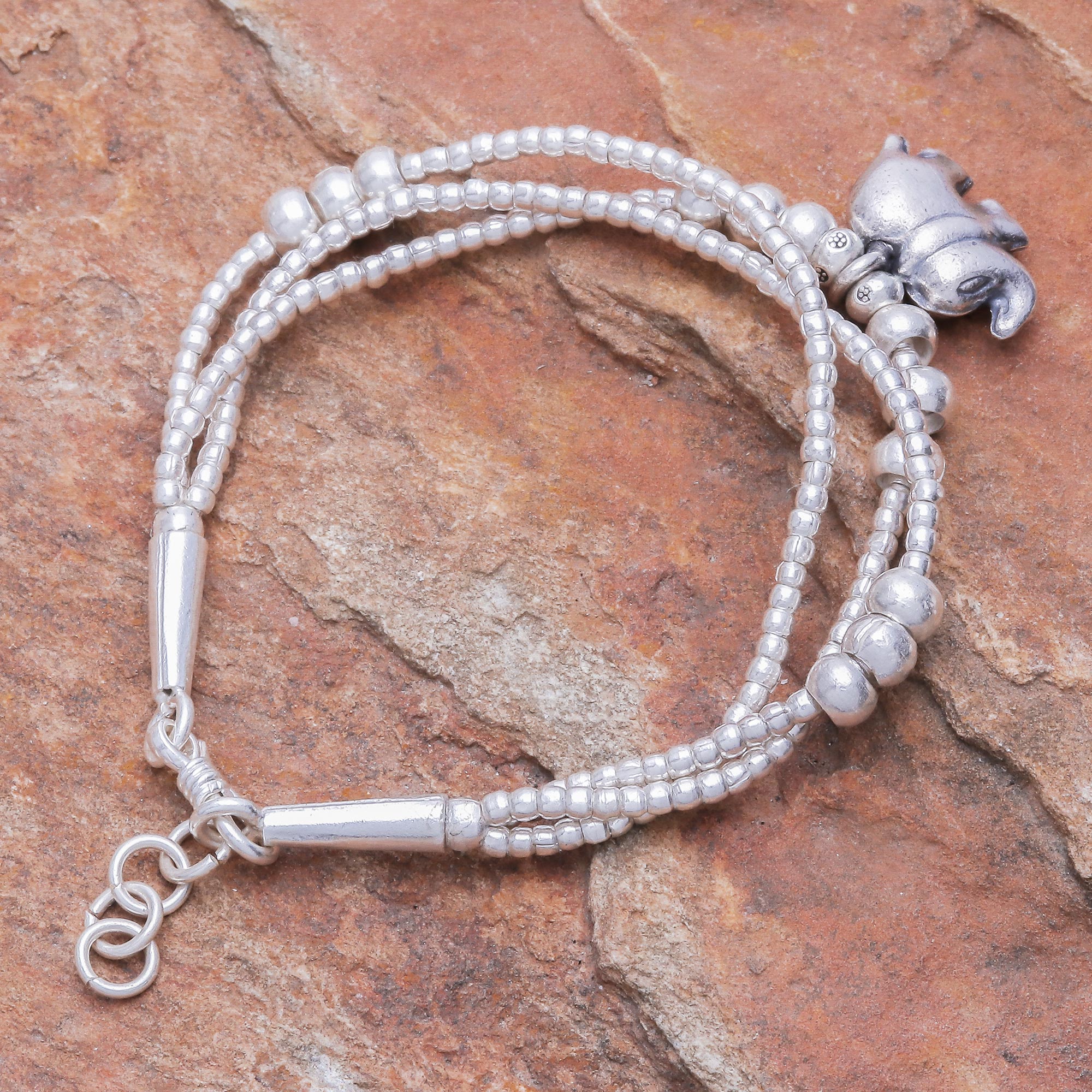 Premium Handcrafted Silver Elephant Bracelet - Ultimate Karen Hill Tribe Design