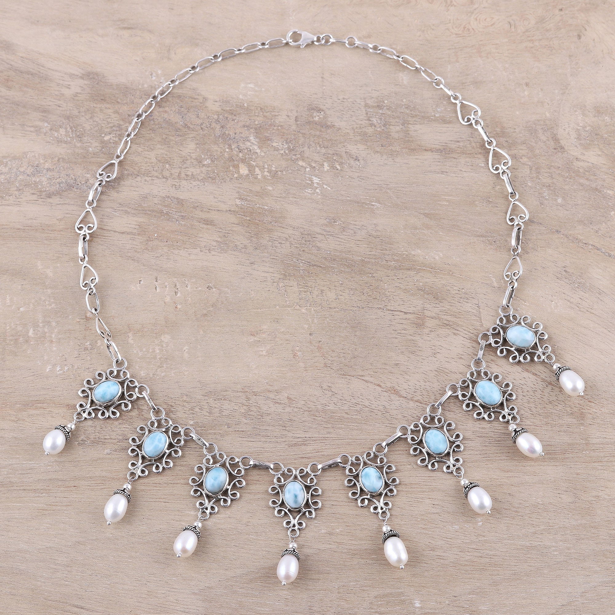 Premium Ocean Halo Freshwater Pearl Necklace