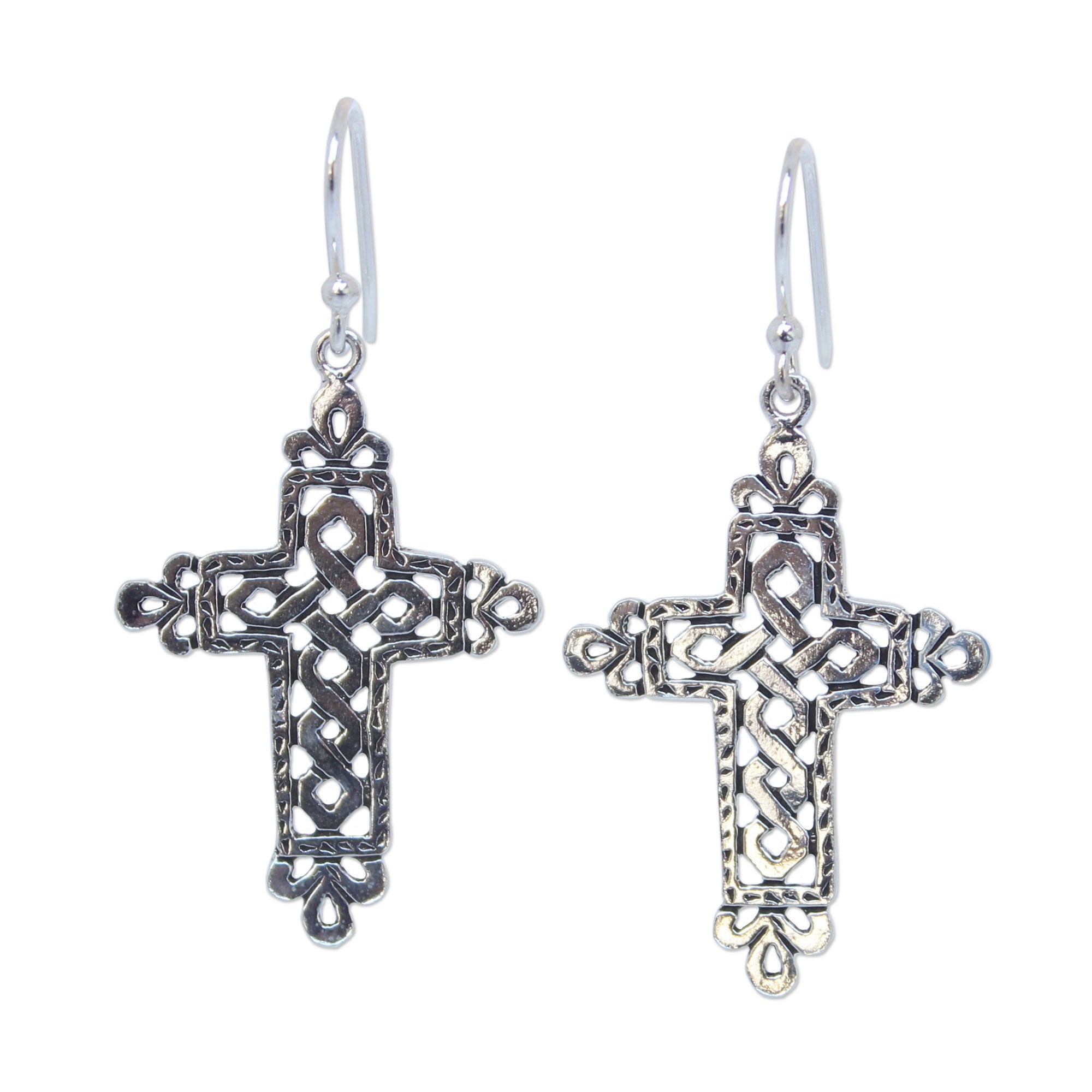 Premium Celtic Cross Sterling Silver Earrings - Handcrafted Elegance