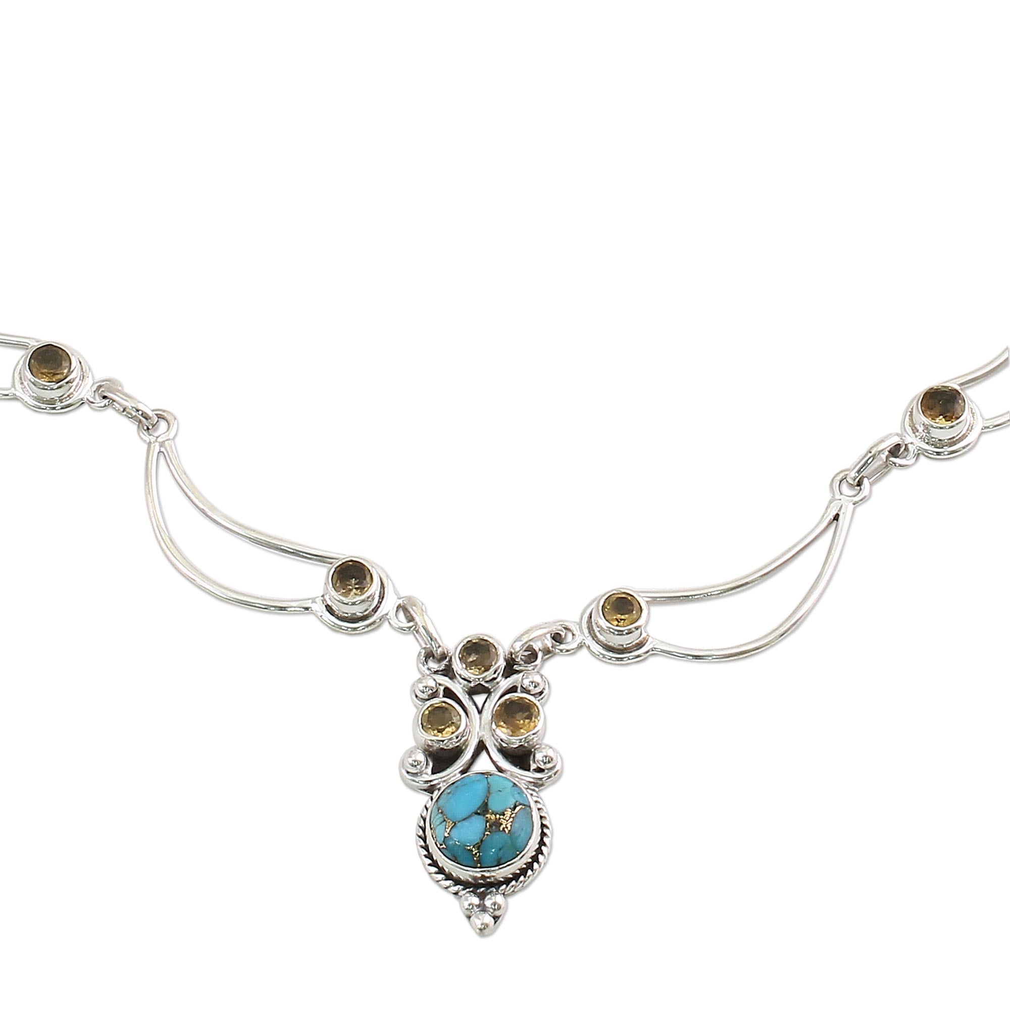 Premium Radiant Princess Multi-Gem Silver Necklace