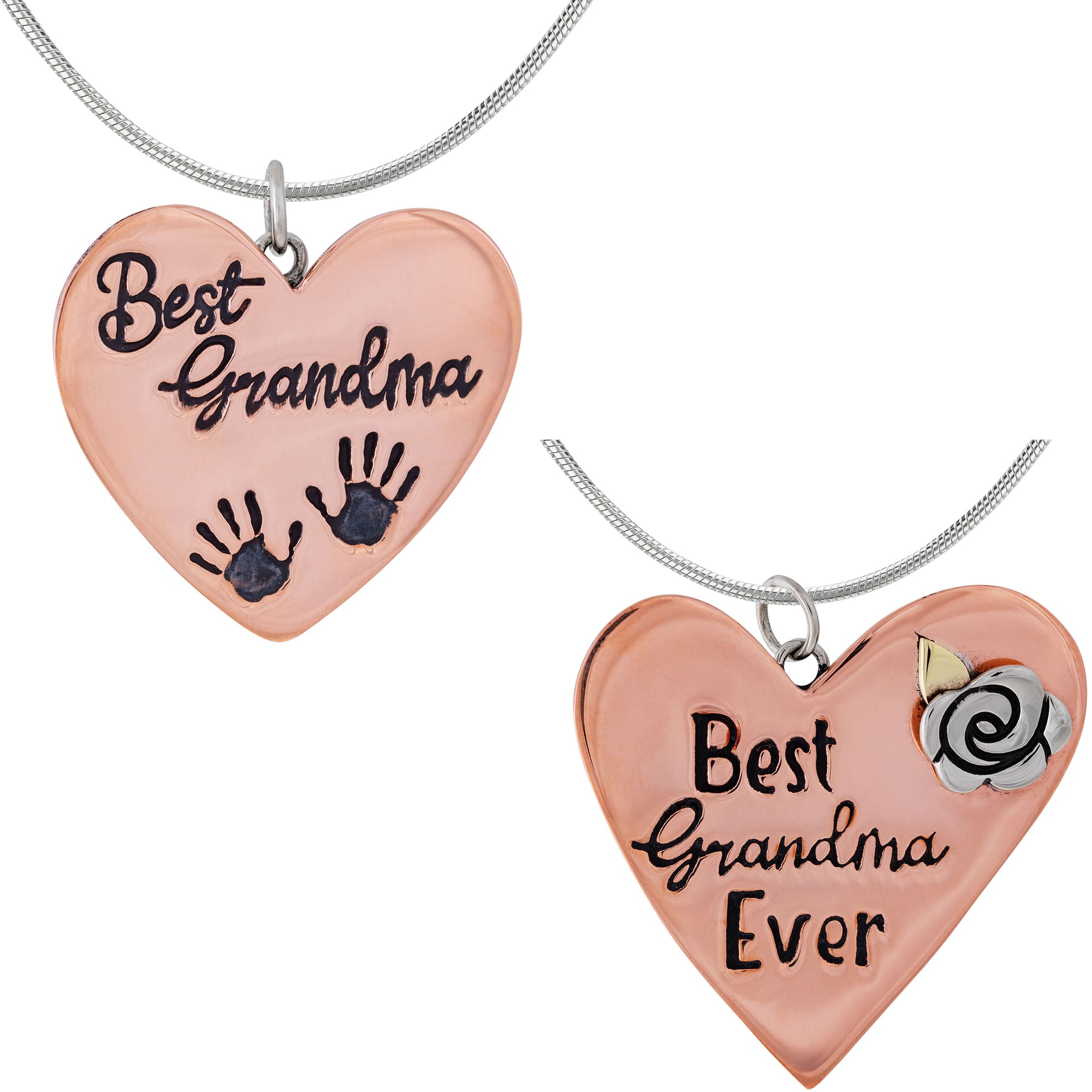 Premium Best Grandma Mixed Metal Necklace - Handcrafted Keepsake