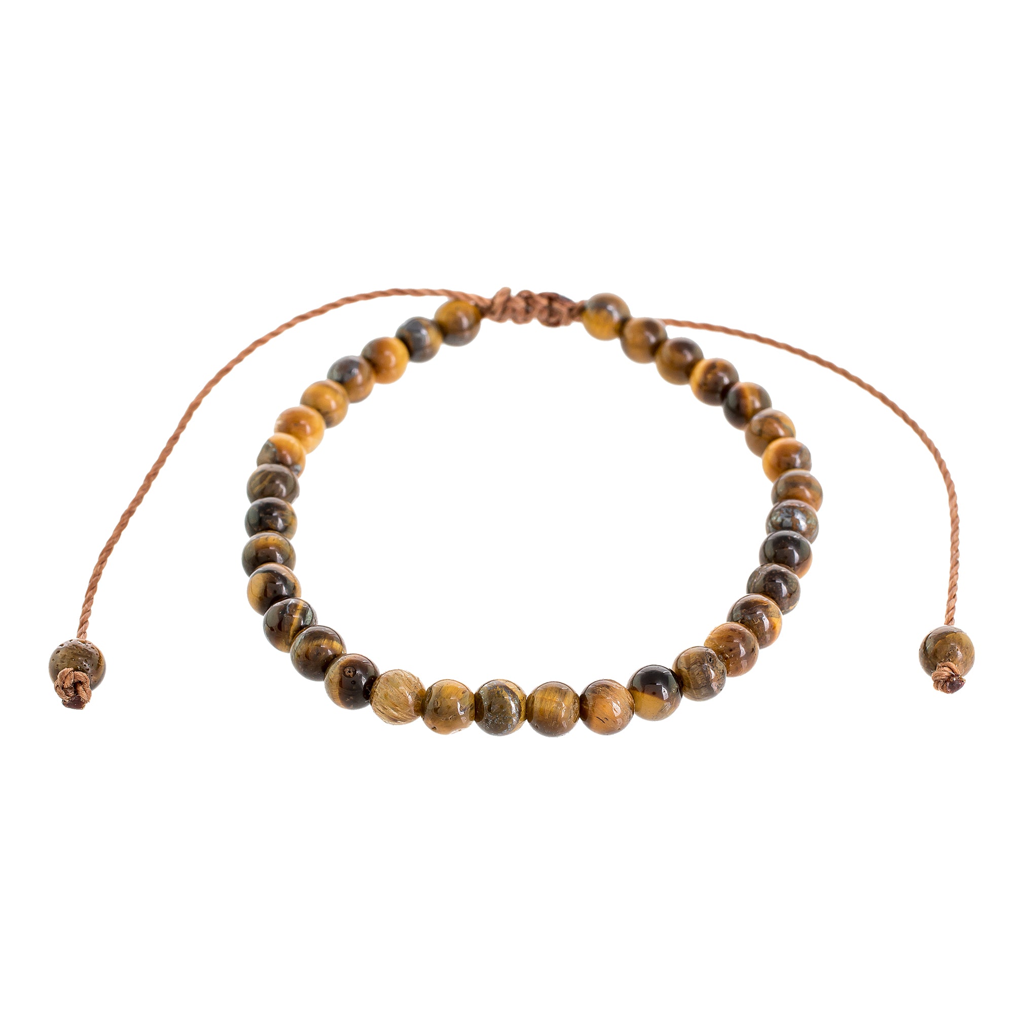 Premium Adjustable Tiger's Eye Beaded Bracelet – Handcrafted in Guatemala