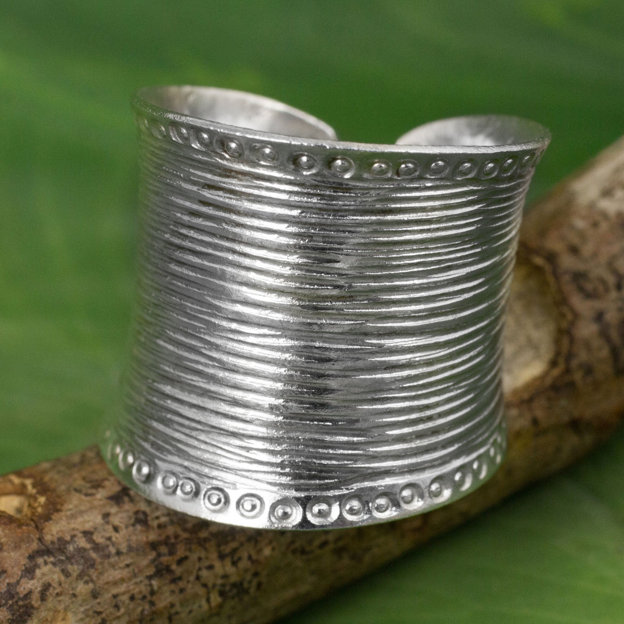 Premium Hill Tribe Sterling Silver Wide Wrap Ring - Handcrafted in Thailand