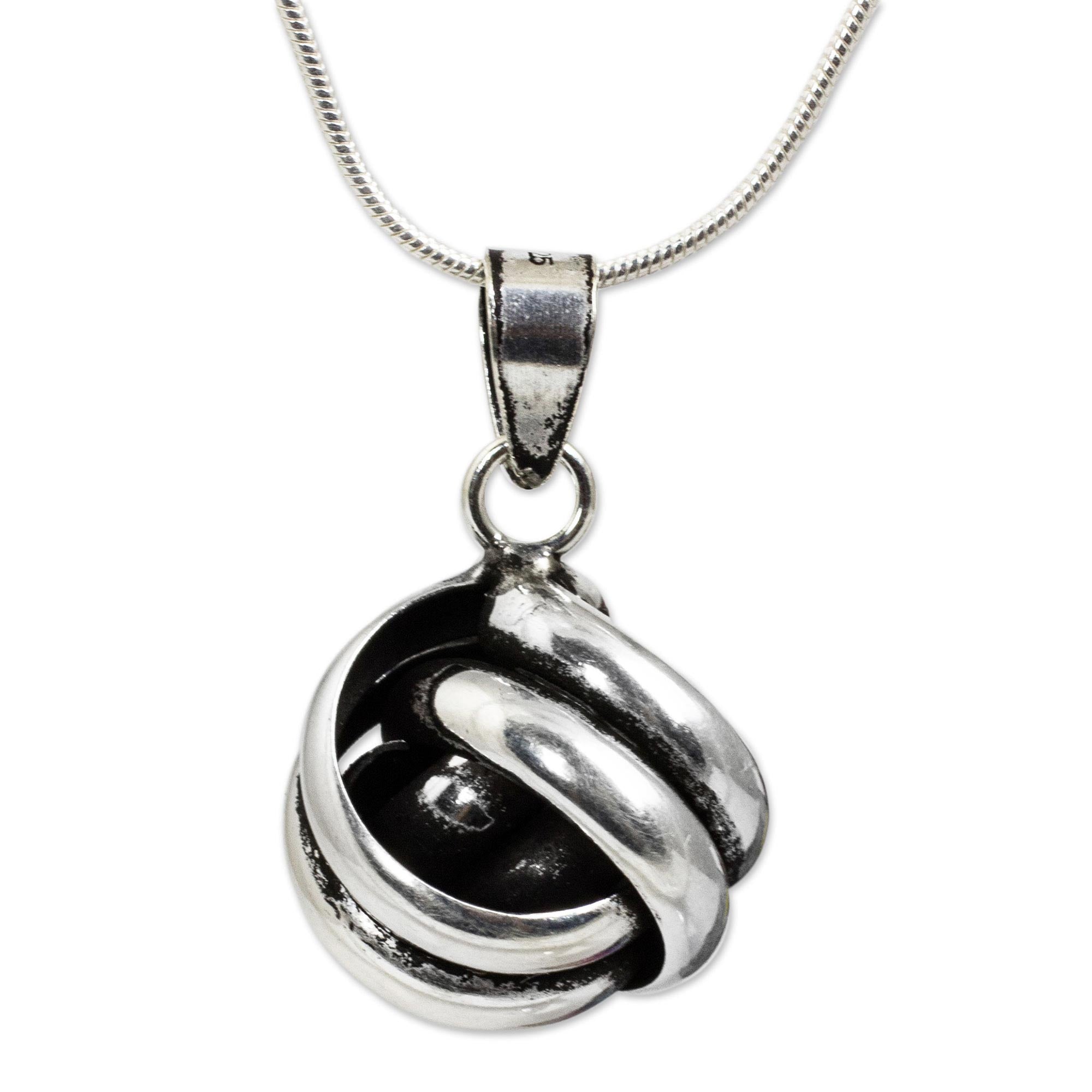 Premium Double Love Knot Silver Pendant Necklace - Handcrafted Elegance