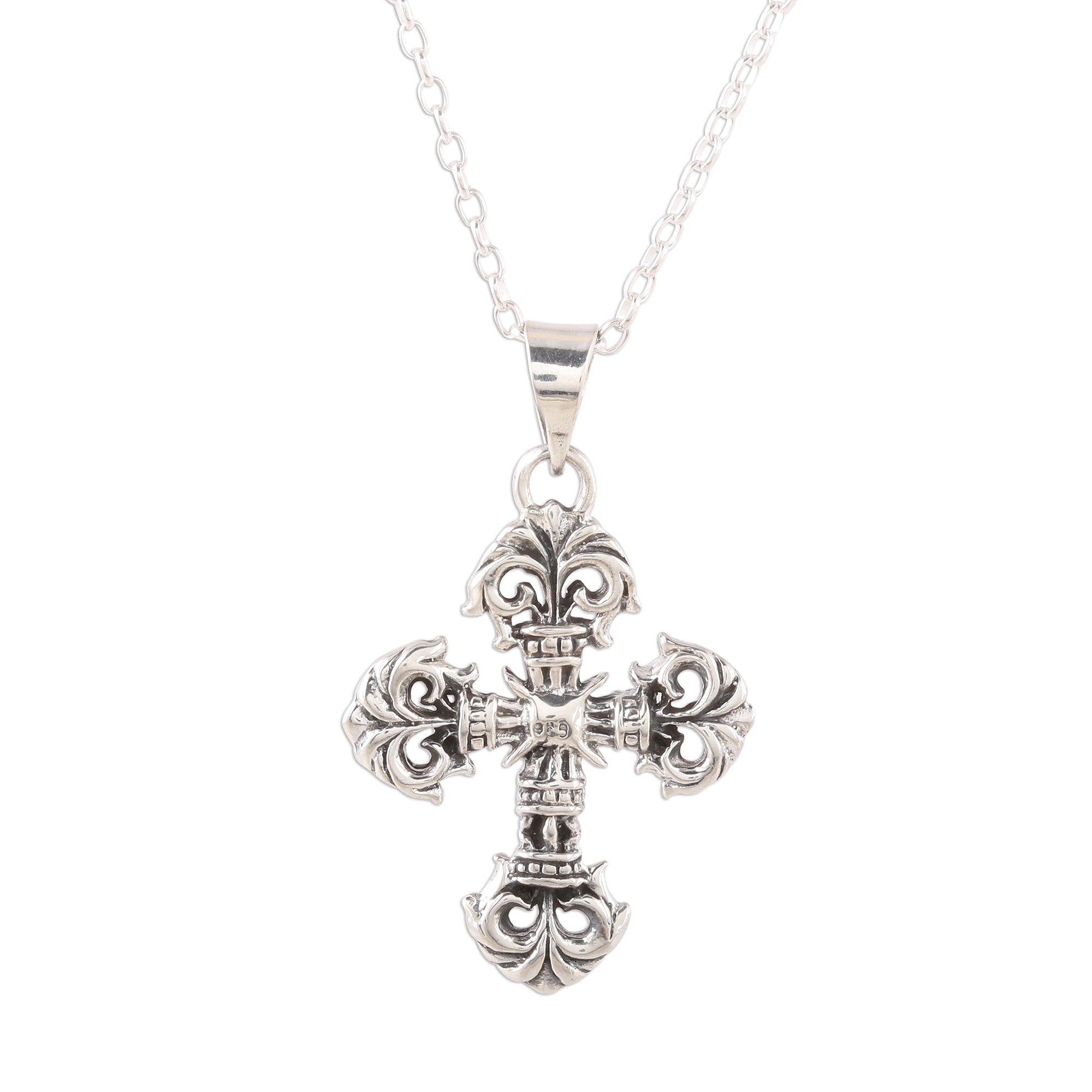 Premium Sterling Silver Cross Pendant Necklace - Faith & Creativity Inspired