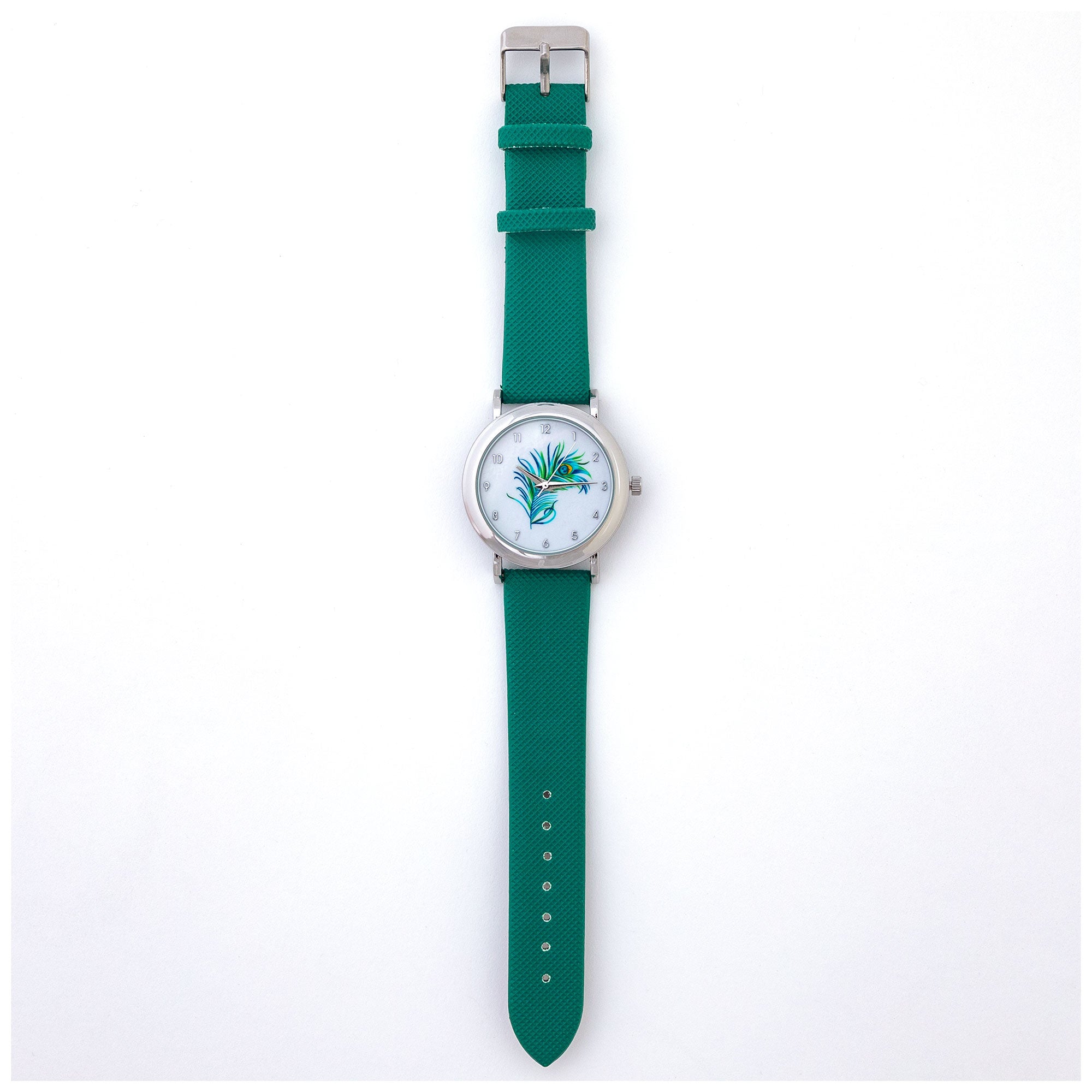 Premium Green Peacock Feather Watch - Ultimate Style Statement