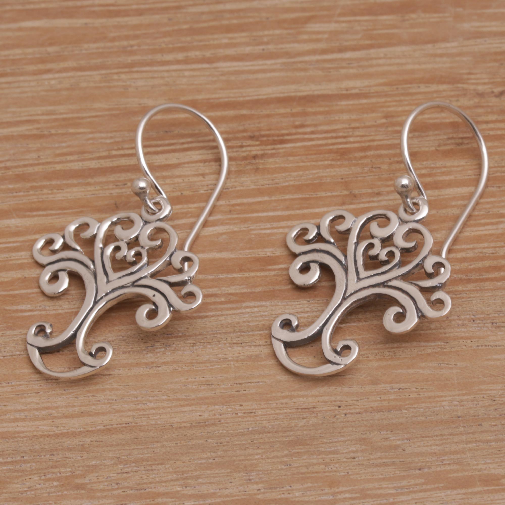 Premium Handmade Sterling Silver Tree Earrings - Modern Rustic Design