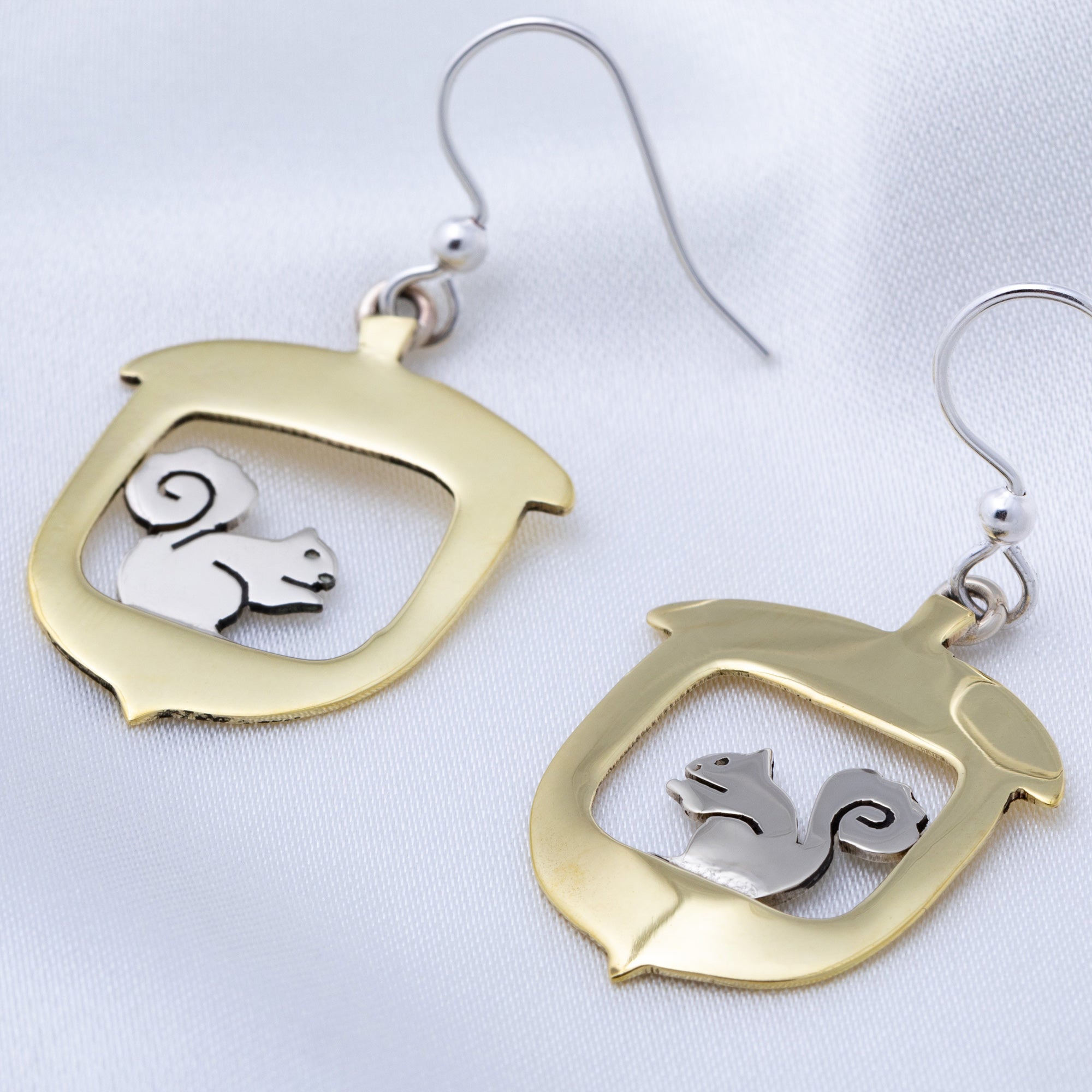 Premium Squirrel & Acorn Earrings - Handcrafted Woodland Charm