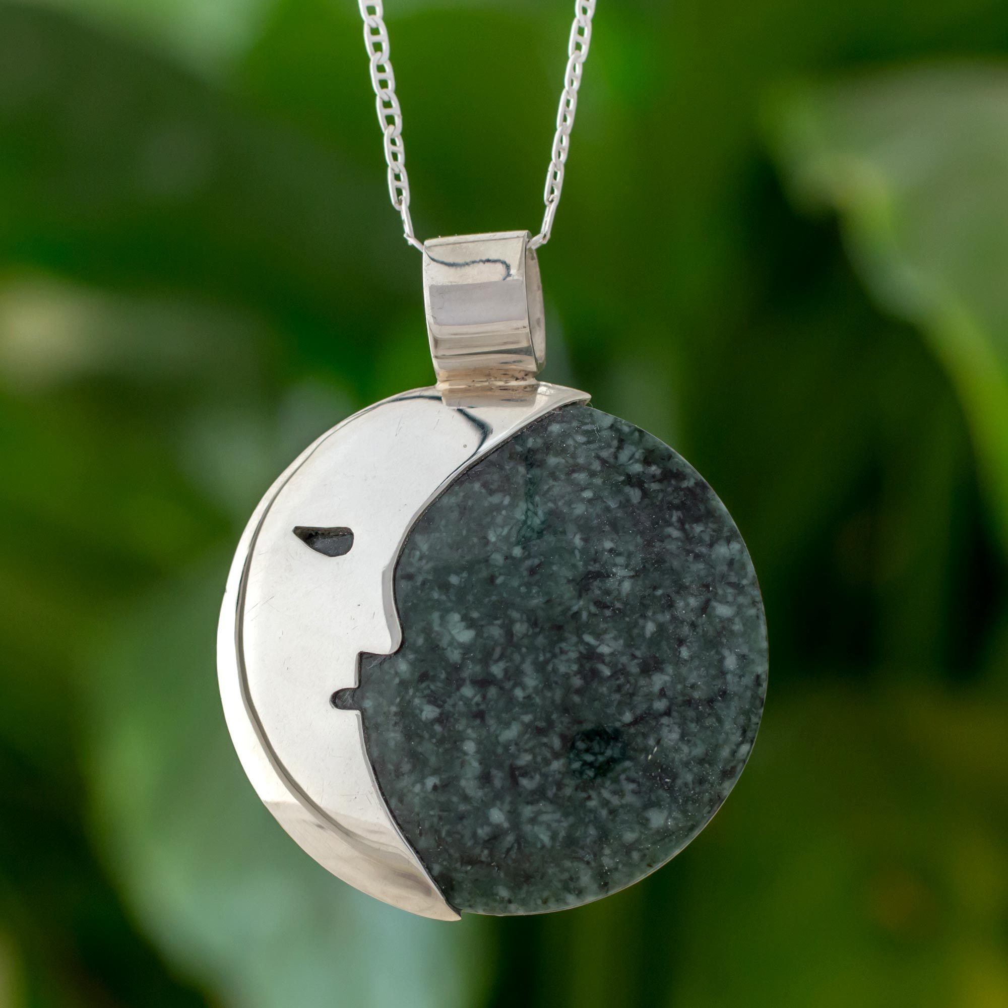 Premium Moon Eclipse Jade Pendant Necklace