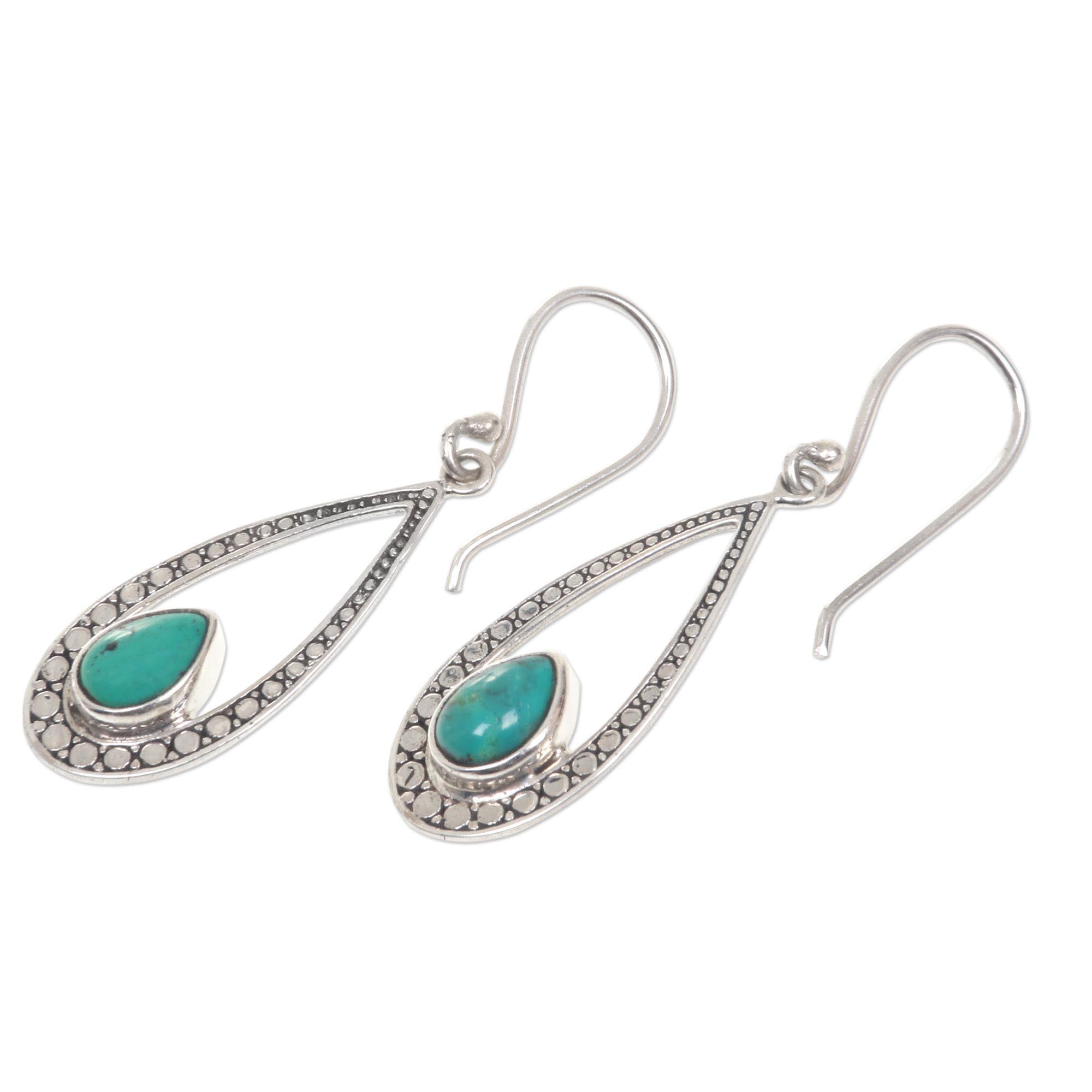 Premium Teardrop Bliss Earrings – Handcrafted Bali Sterling Silver & Magnesite