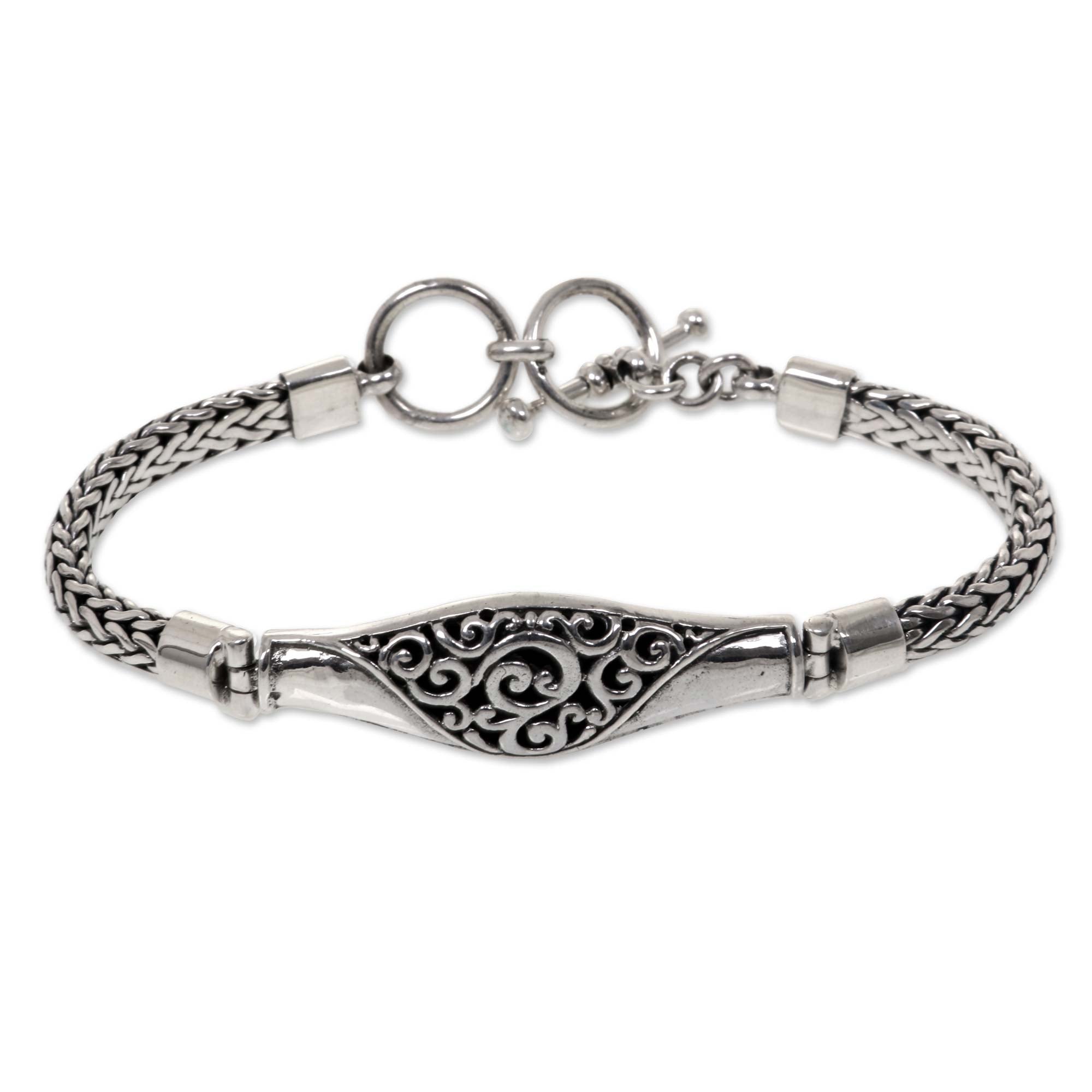 Premium Sterling Silver Naga Chain Bracelet – Elegant Bali Design