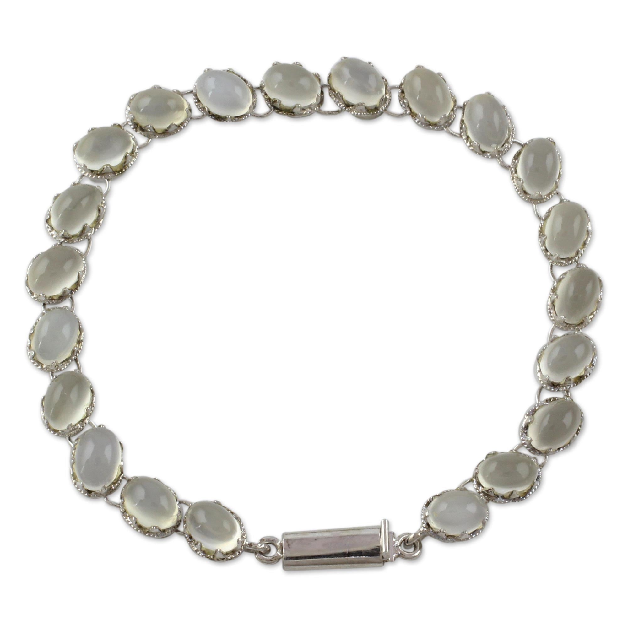 Premium Moonstone Cloud Circlet Bracelet - Sterling Silver Jewelry