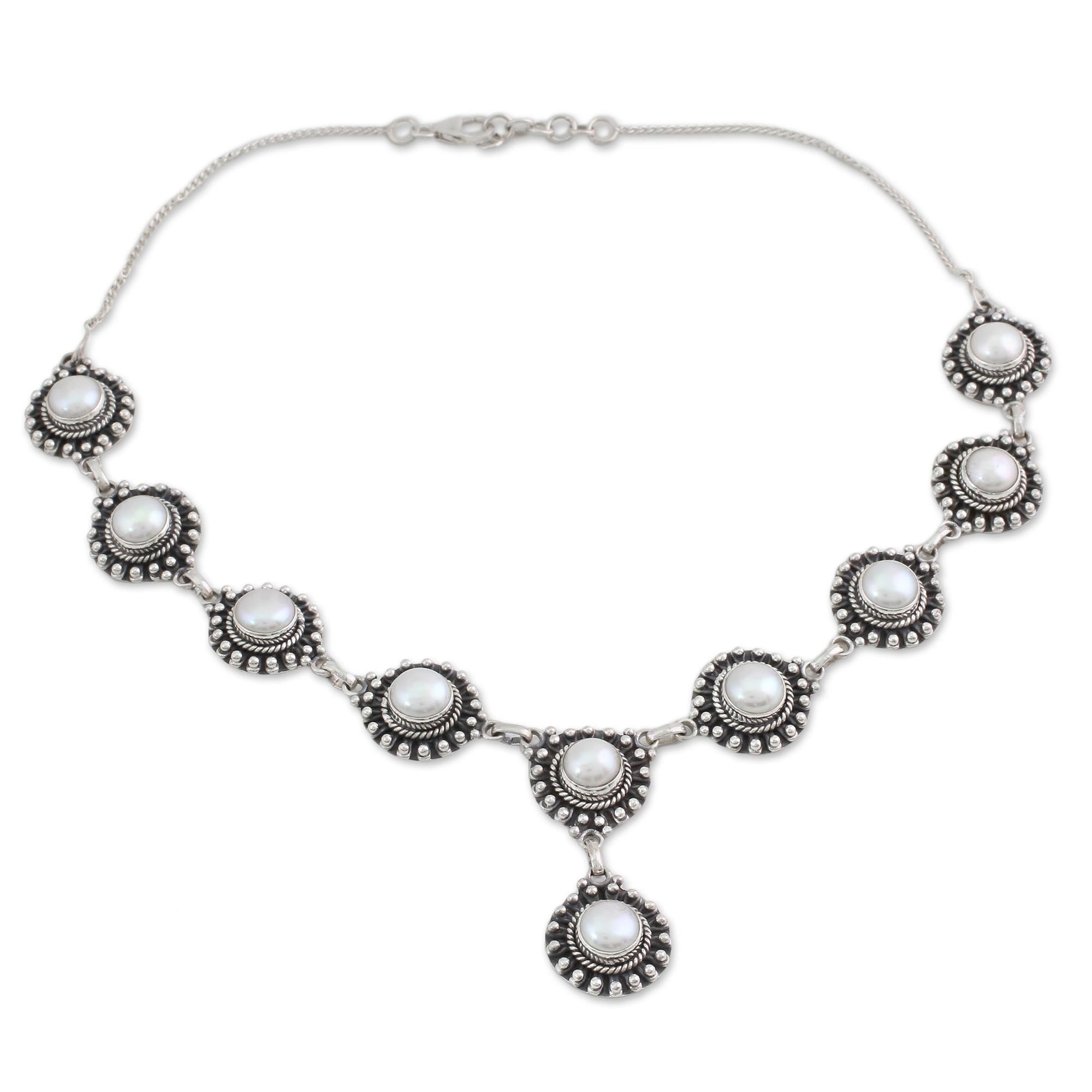 Elegant Purity Pearl Y Necklace