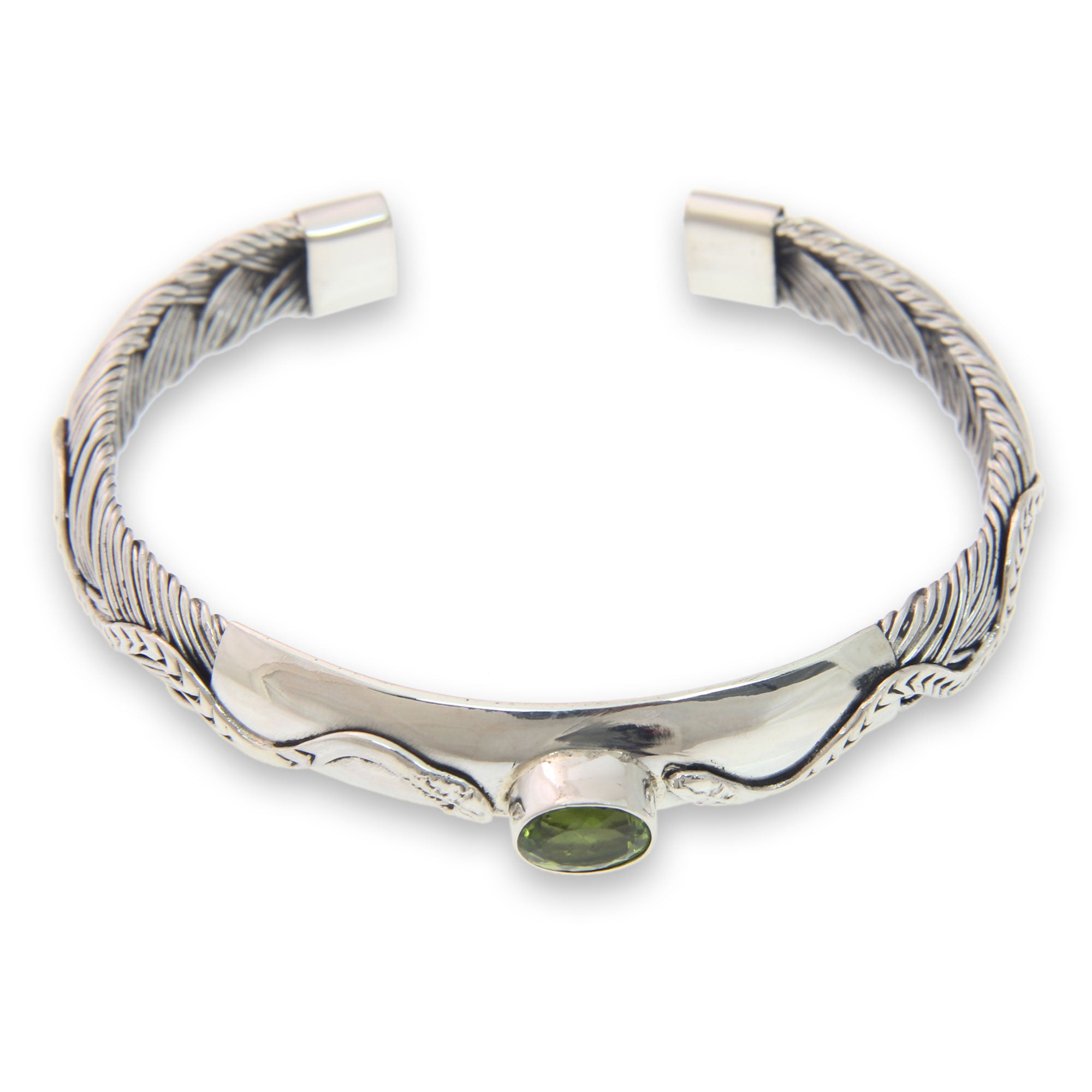 Premium Baby Viper Snake Cuff Bracelet with Peridot - Ultimate Style Statement