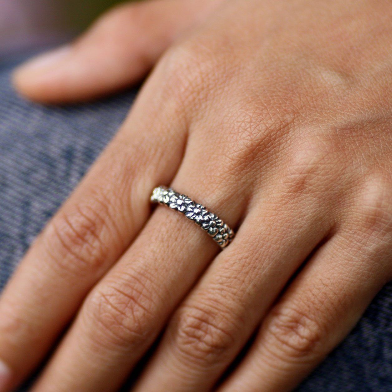 Premium Handmade Sterling Silver Daisy Halo Ring