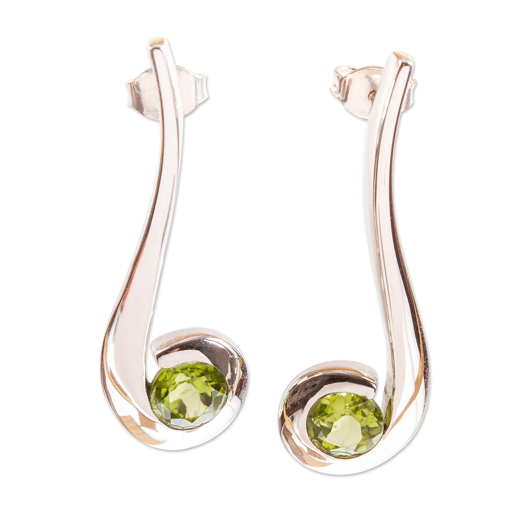 Premium Peridot Drop Earrings - Contemporary Elegance