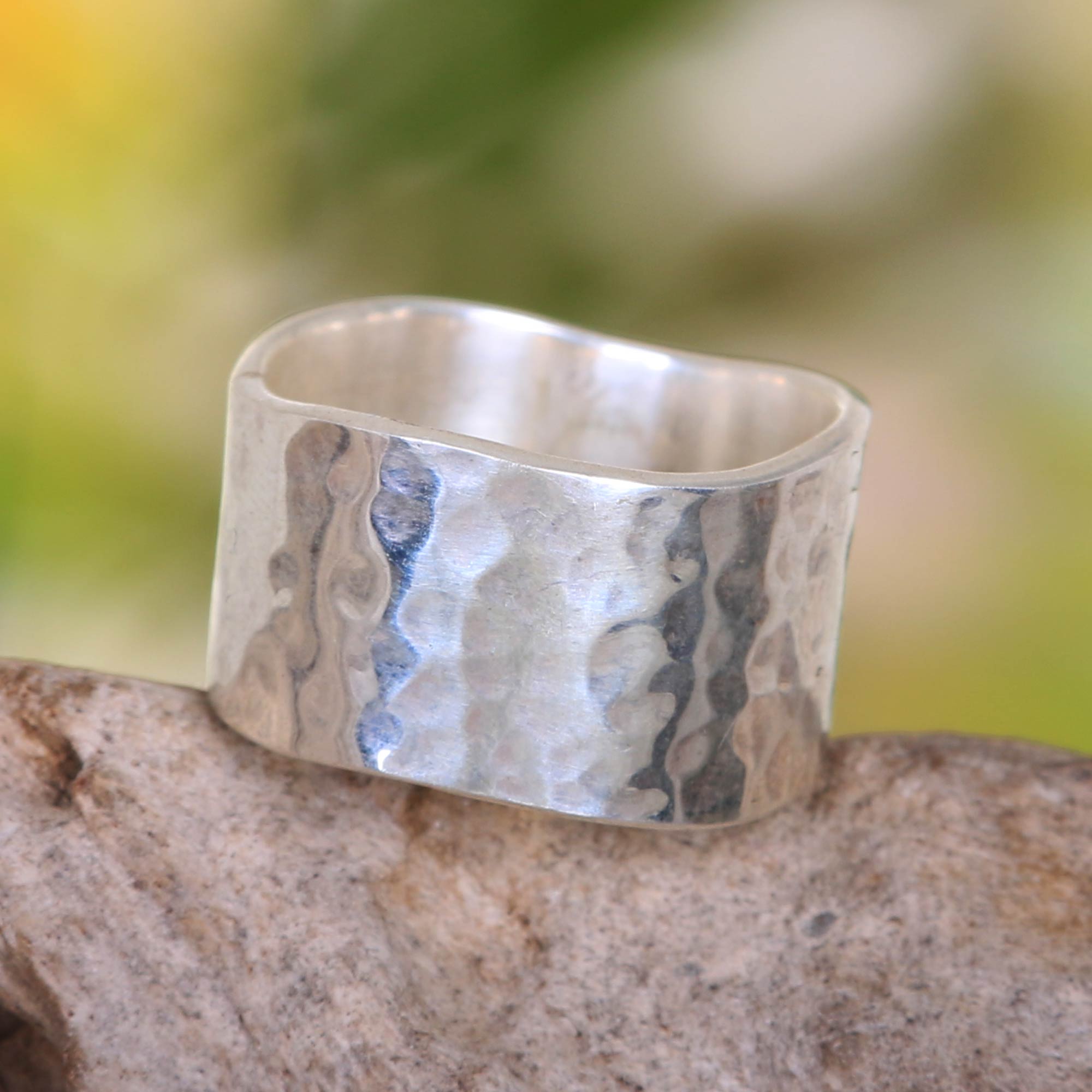 Premium Shining Waves Handcrafted Sterling Silver Ring